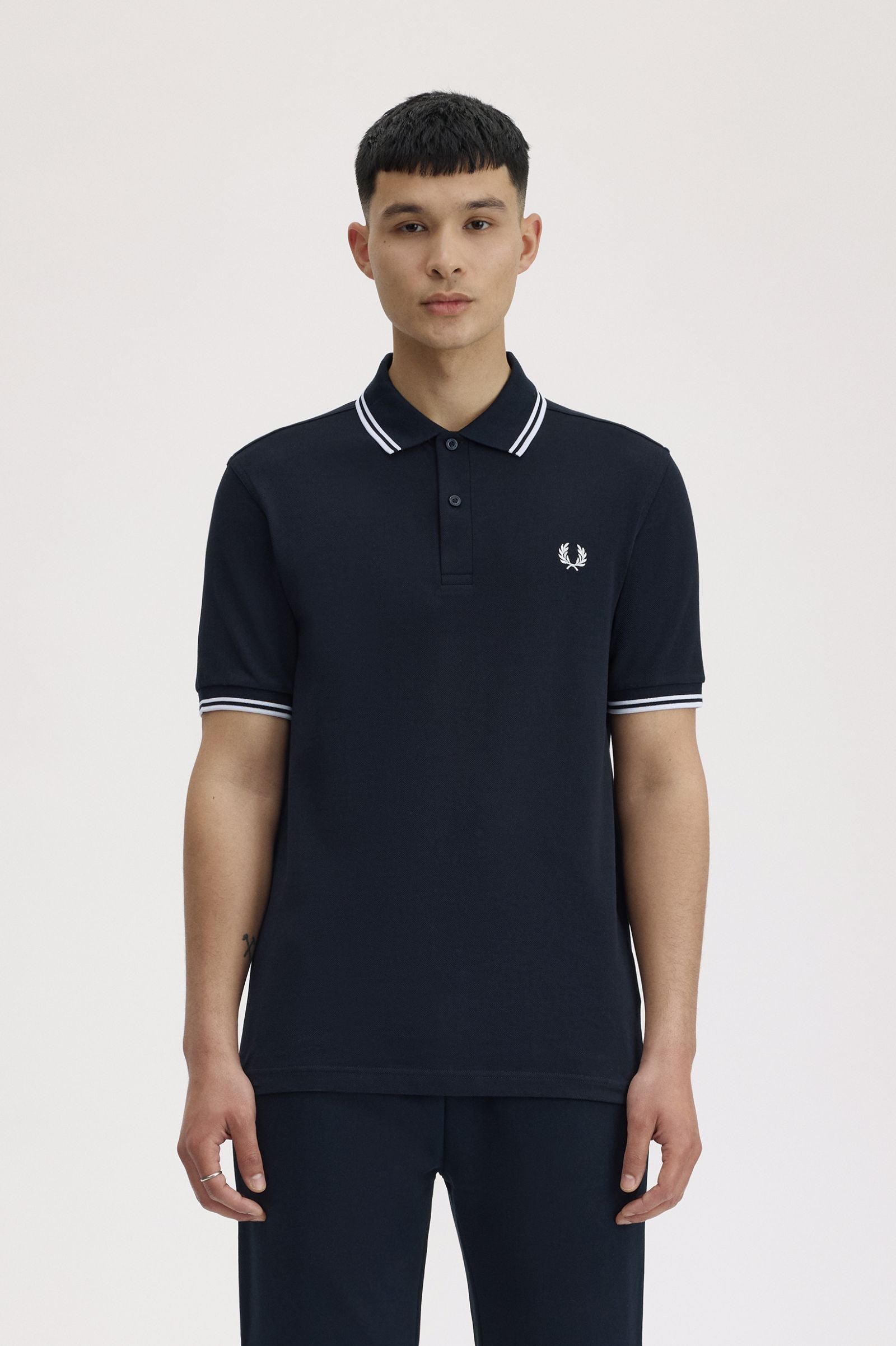 Twin Tipped Polo Fred Perry Shirt AW25 - Navy / White