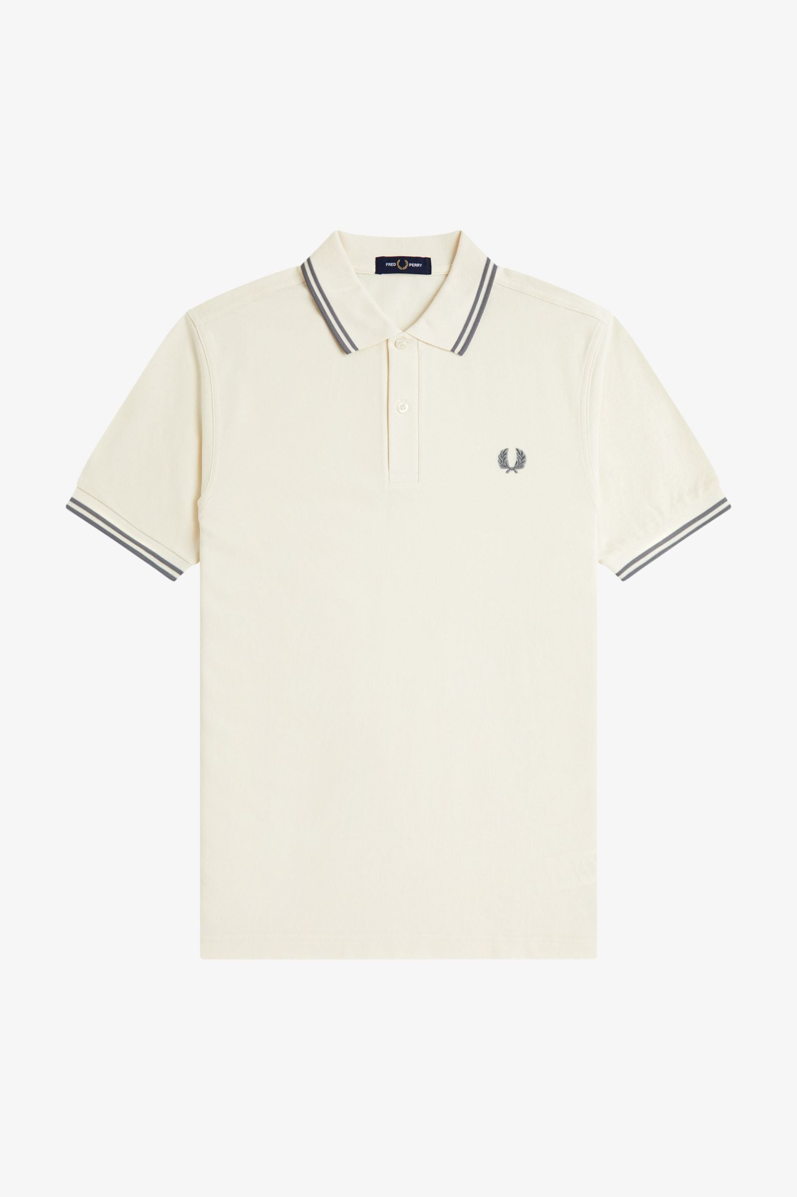 Fred Perry Twin Tipped Fred Perry Shirt - Ecru / Stockport Blue / Stockport Blue