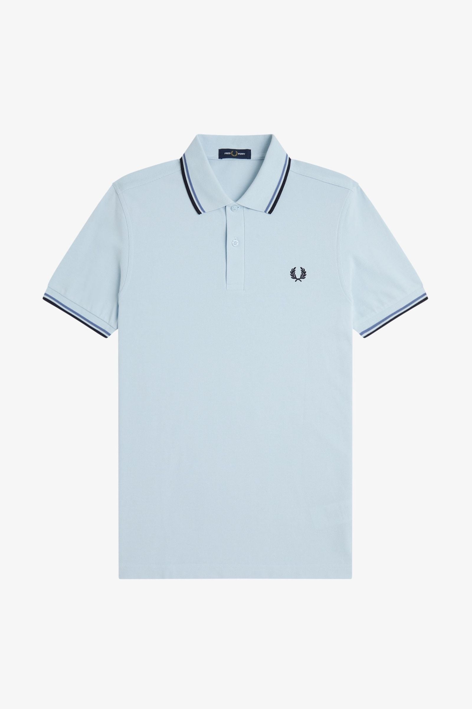 Fred Perry Twin Tipped Fred Perry Shirt - Light Ice / Ace Blue / Navy