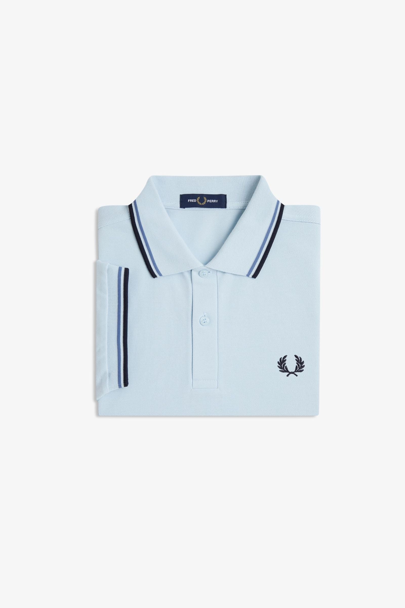 Fred Perry Twin Tipped Fred Perry Shirt - Light Ice / Ace Blue / Navy