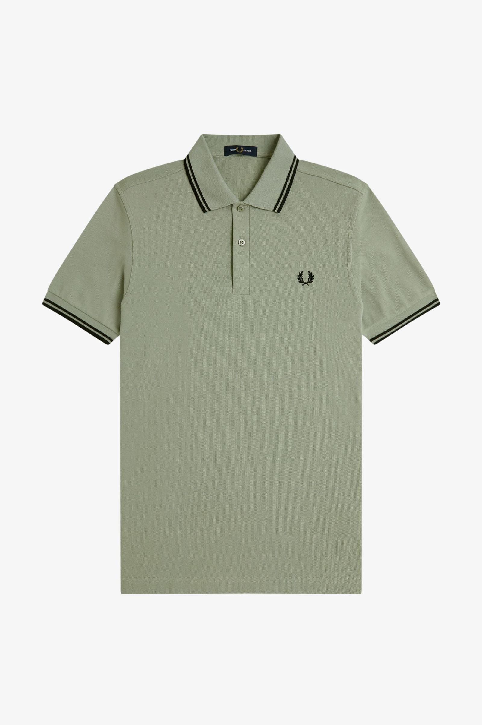 Fred Perry Twin Tipped Fred Perry Shirt - Seagrass / Black / Black