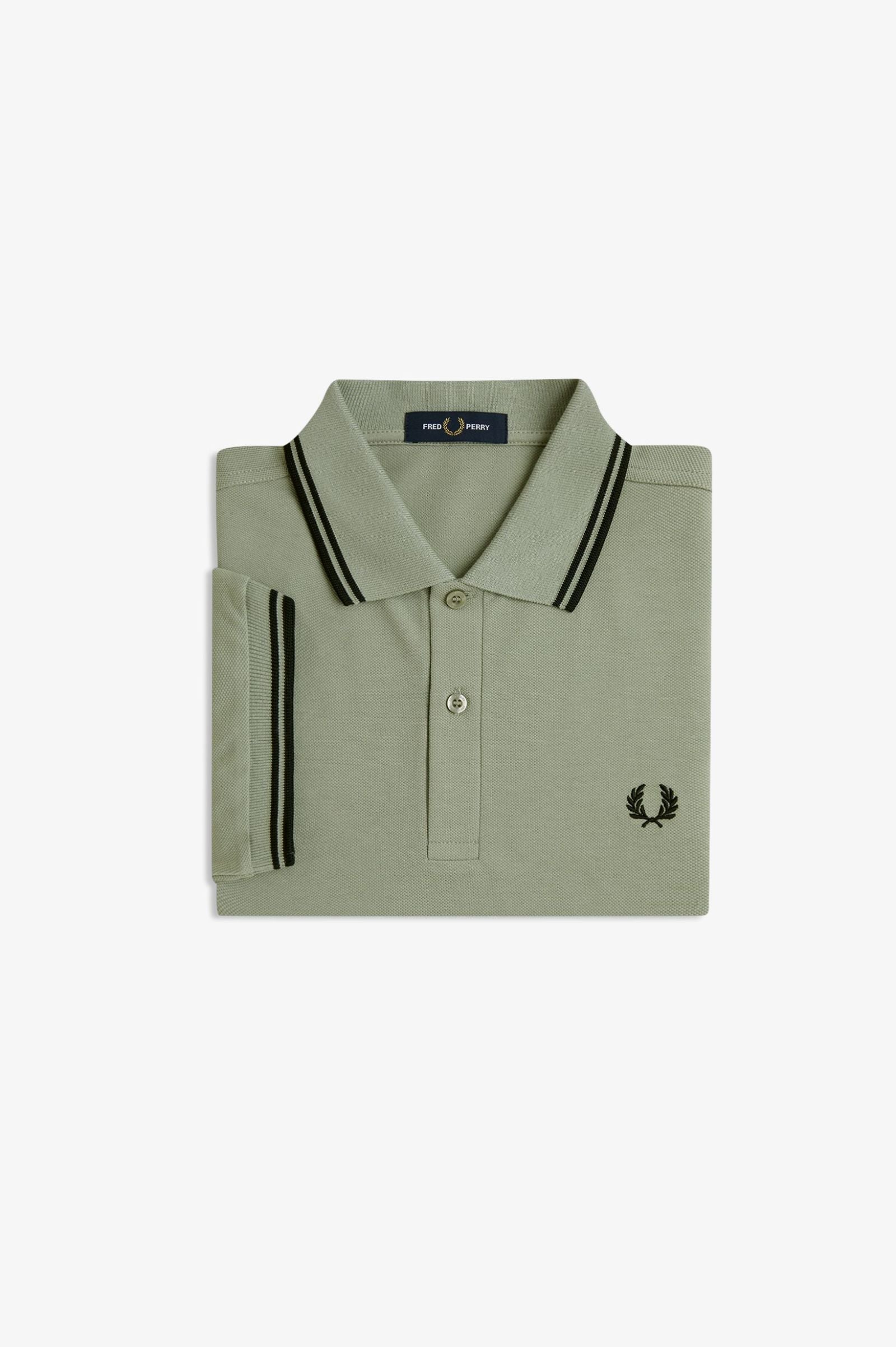 Fred Perry Twin Tipped Fred Perry Shirt - Seagrass / Black / Black