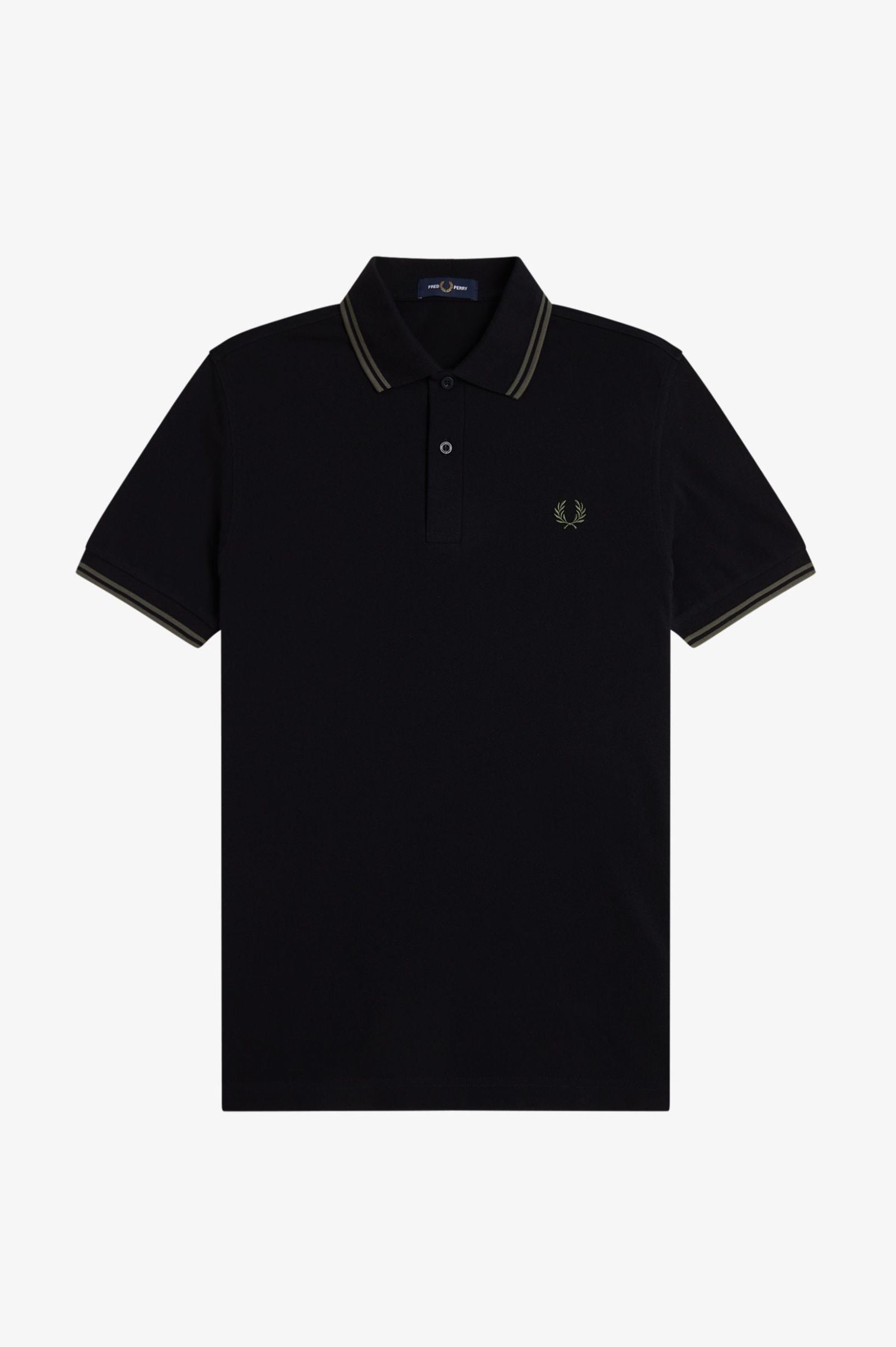 Fred Perry Twin Tipped Fred Perry Shirt - Black / Field Green / Field Green