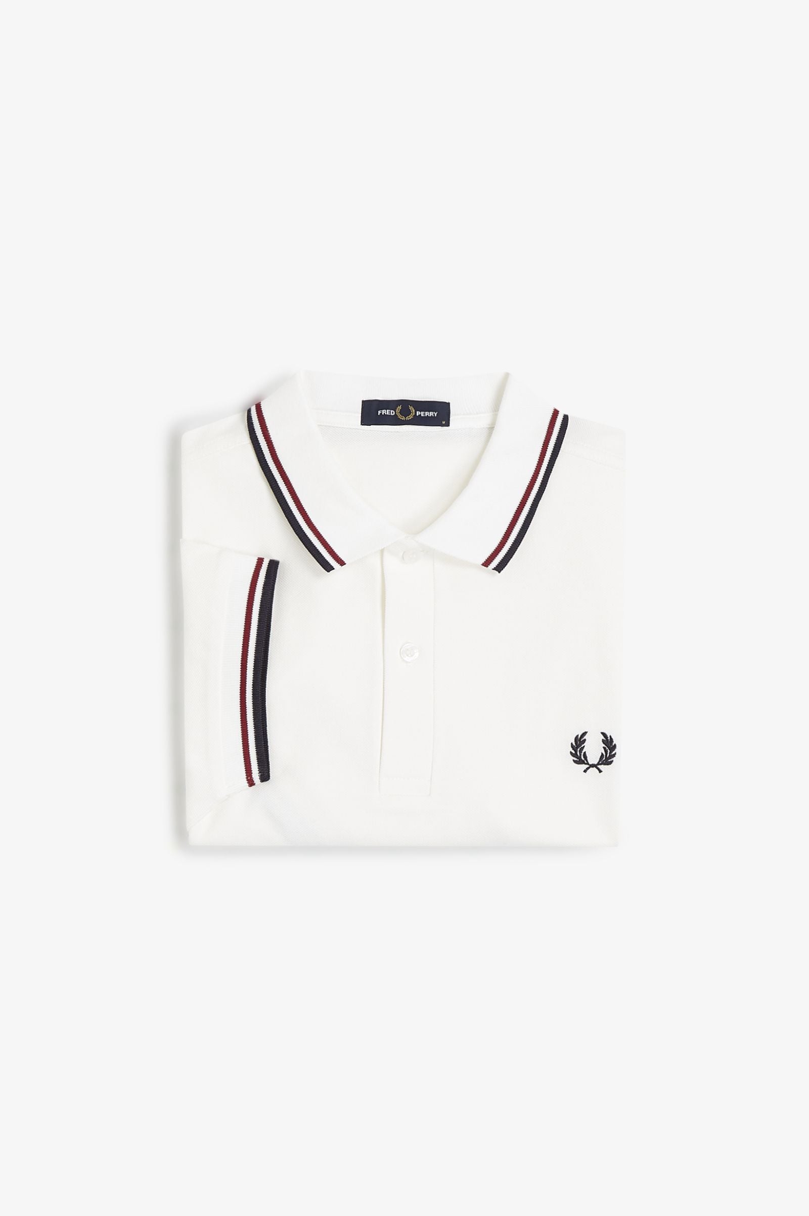 Fred Perry Twin Tipped Fred Perry Shirt - Snow White / Burnt Red / Navy