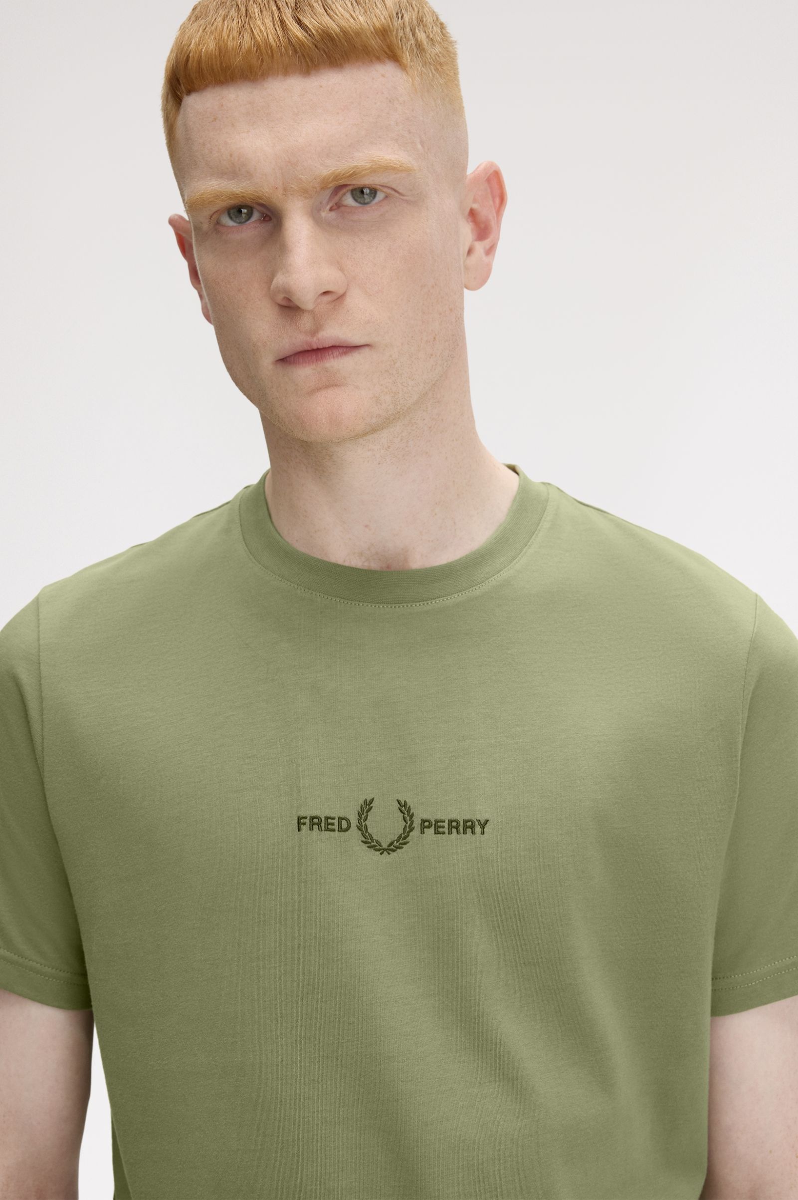 Embroidered T-Shirt Fred Perry - Olive Mint