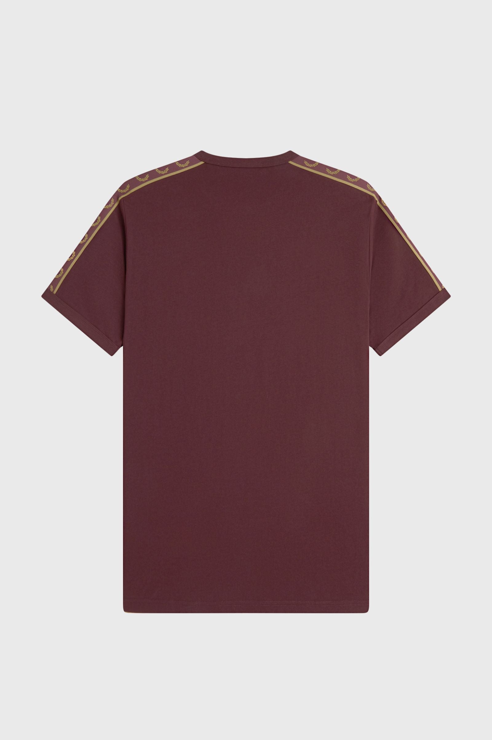 Fred Perry Contrast Tape Ringer T-Shirt - Oxblood / Champagne
