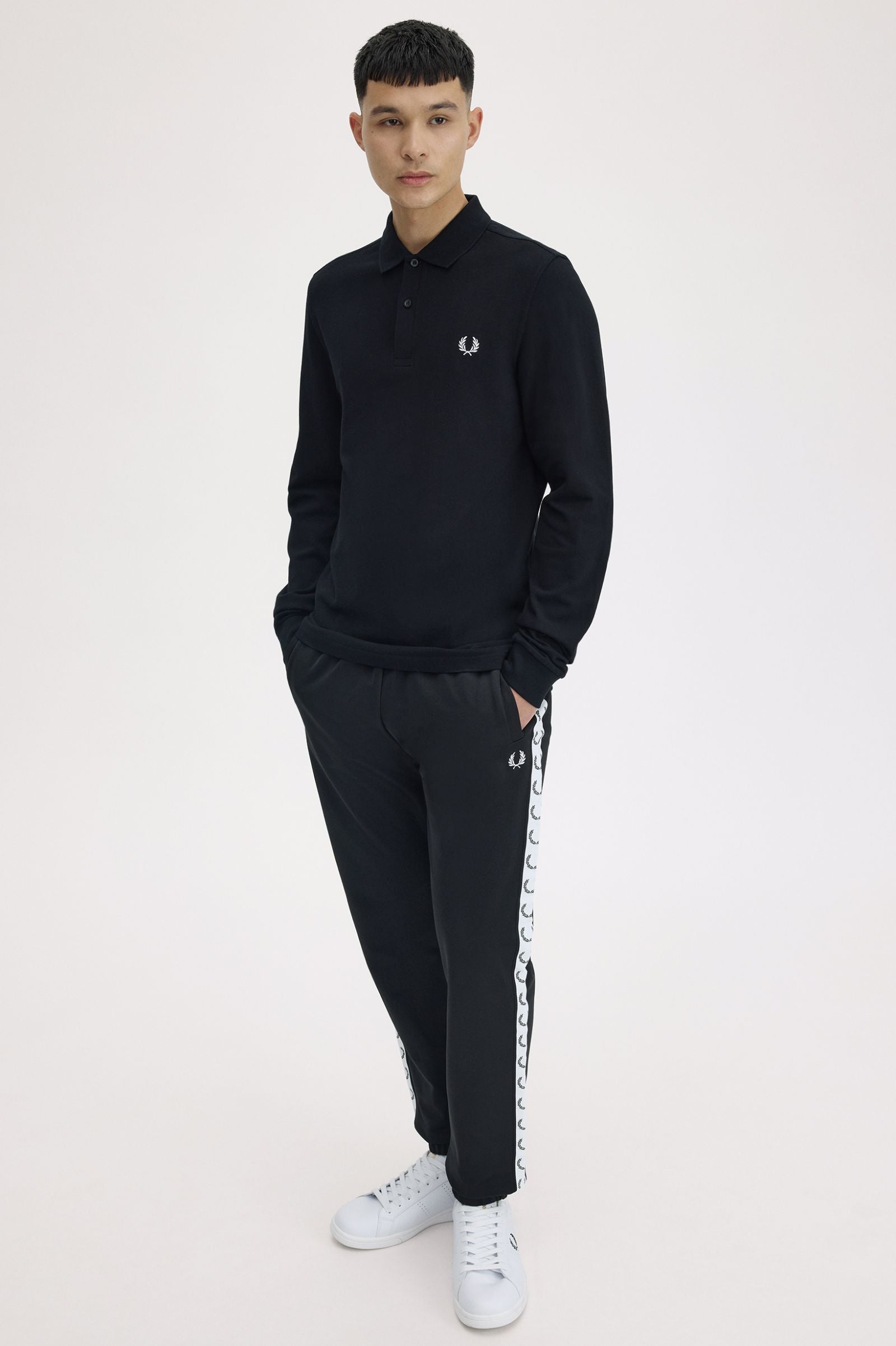 Long Sleeve Fred Perry Shirt AW25 - Black