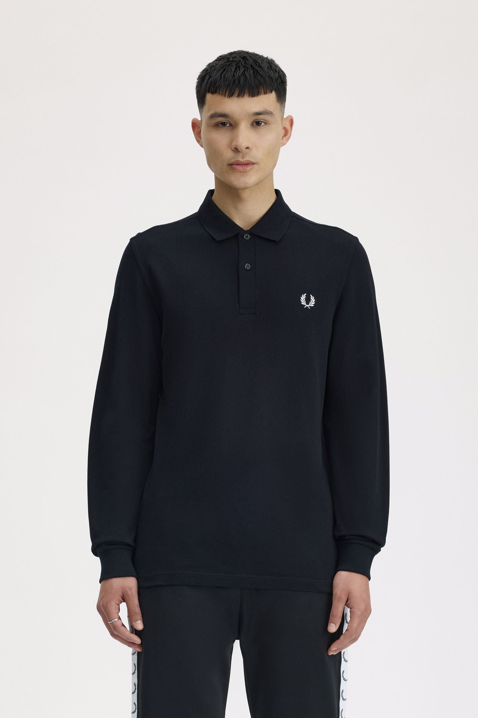 Long Sleeve Fred Perry Shirt AW25 - Black