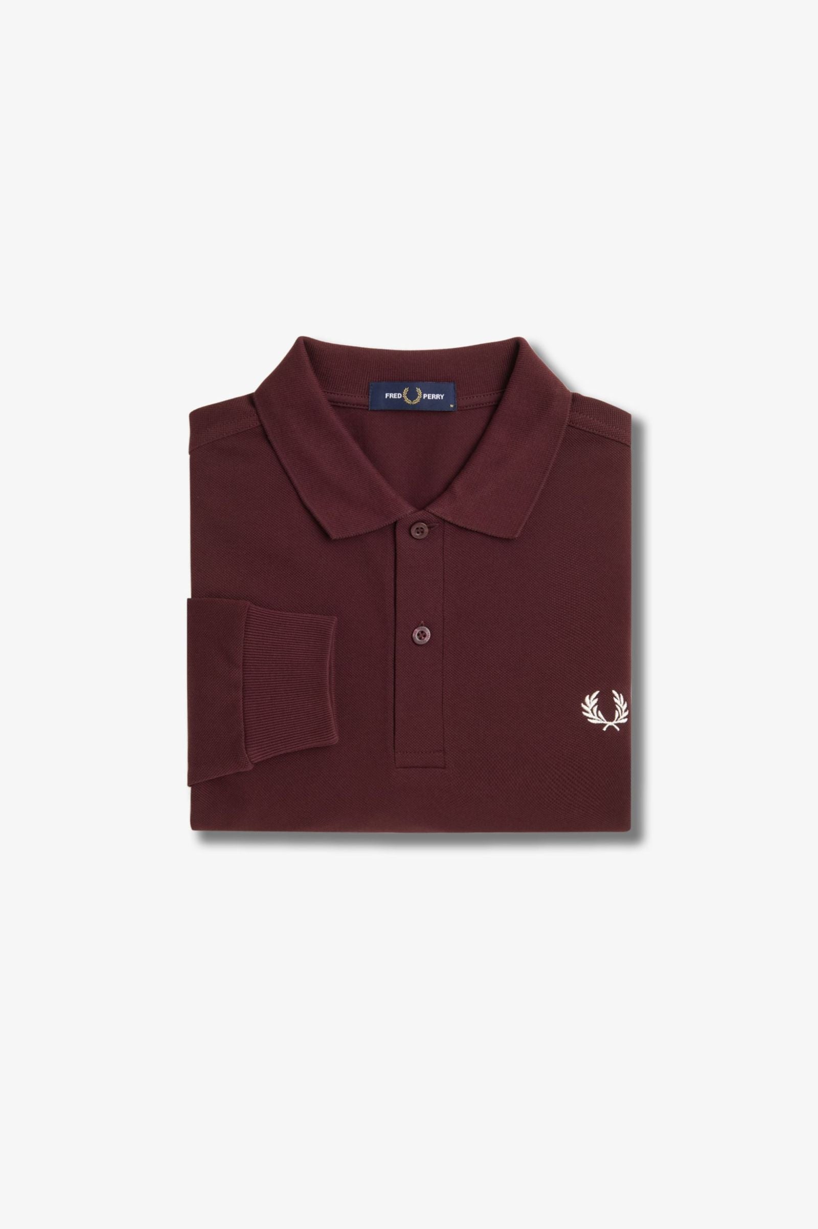 Long Sleeve Fred Perry Shirt AW25 - Oxblood