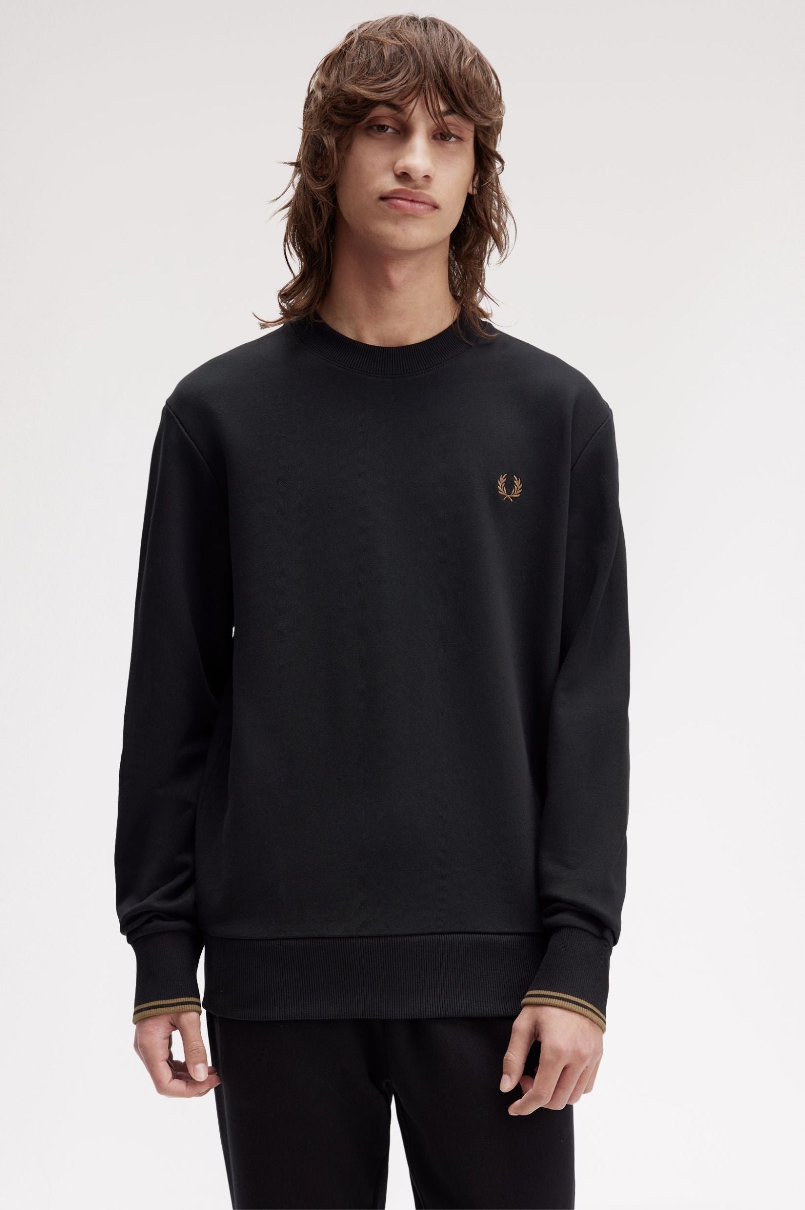 Crew Neck Sweatshirt Fred Perry AW25 - Black / Shaded Stone