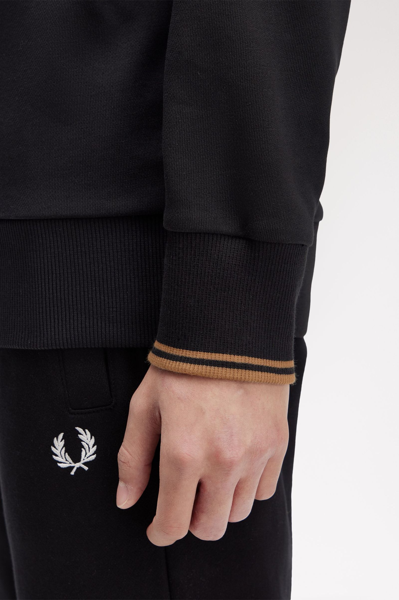 Crew Neck Sweatshirt Fred Perry AW25 - Black / Shaded Stone