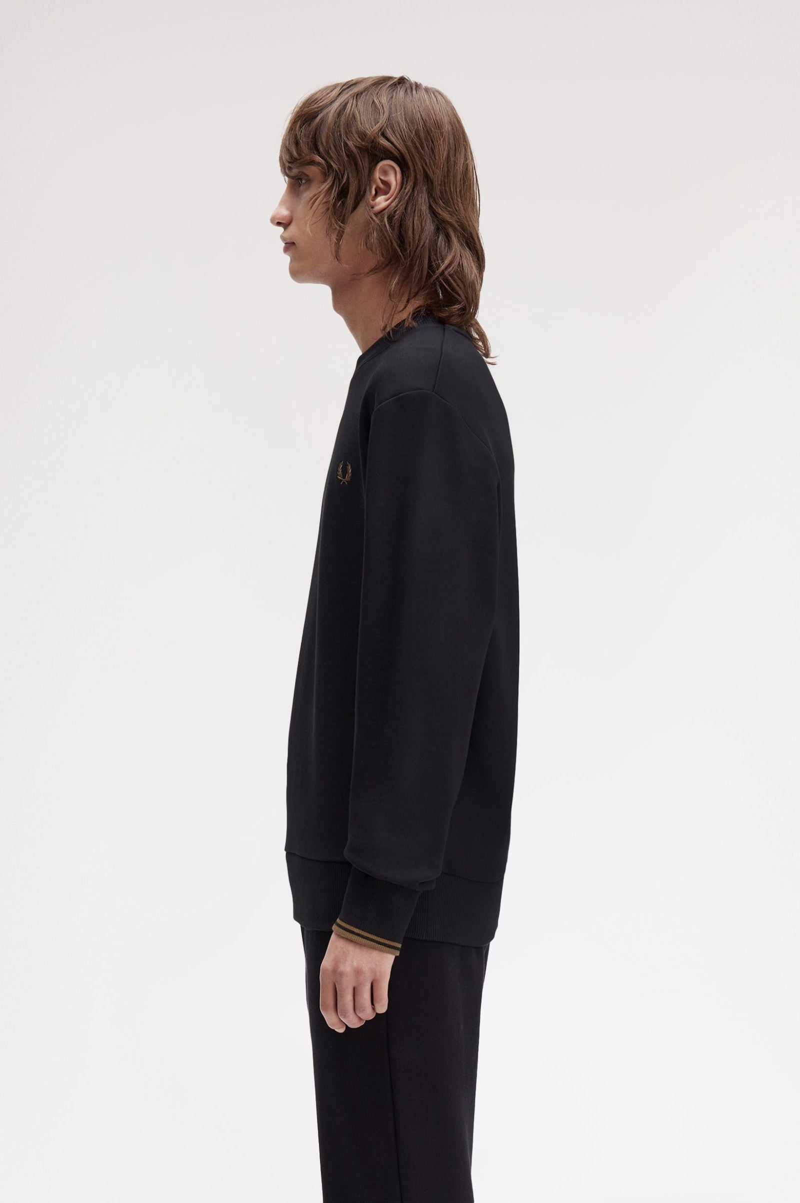 Crew Neck Sweatshirt Fred Perry AW25 - Black / Shaded Stone