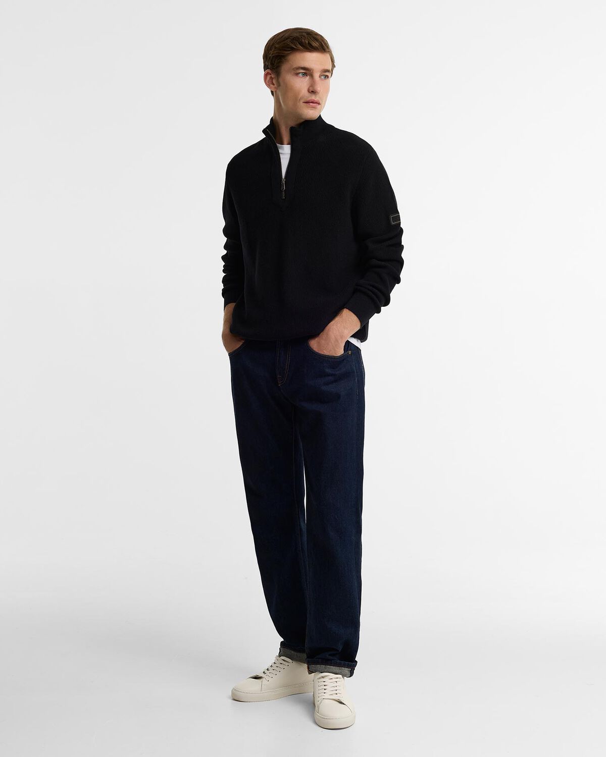 Barbour International – Crawley Funnel Neck Jumper – Black