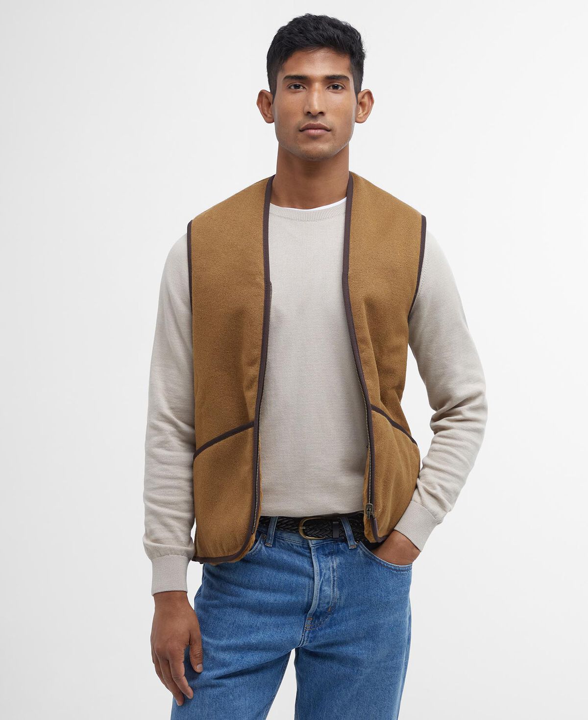 Barbour – Warm Pile Waistcoat Zip – Brown