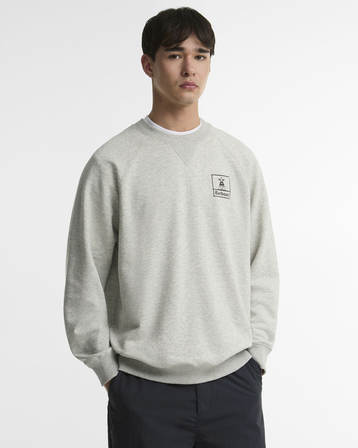 Barbour – OS Fit Transp Crew Neck Sweat – Grey Marl