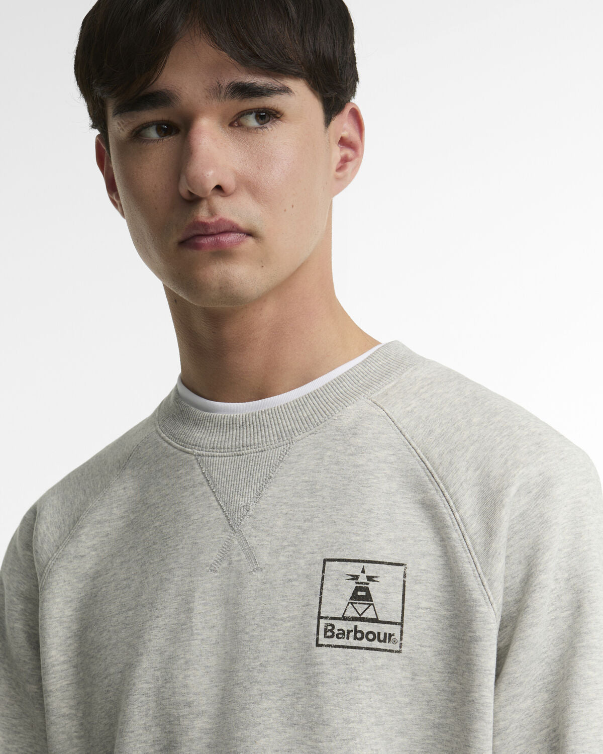 Barbour – OS Fit Transp Crew Neck Sweat – Grey Marl