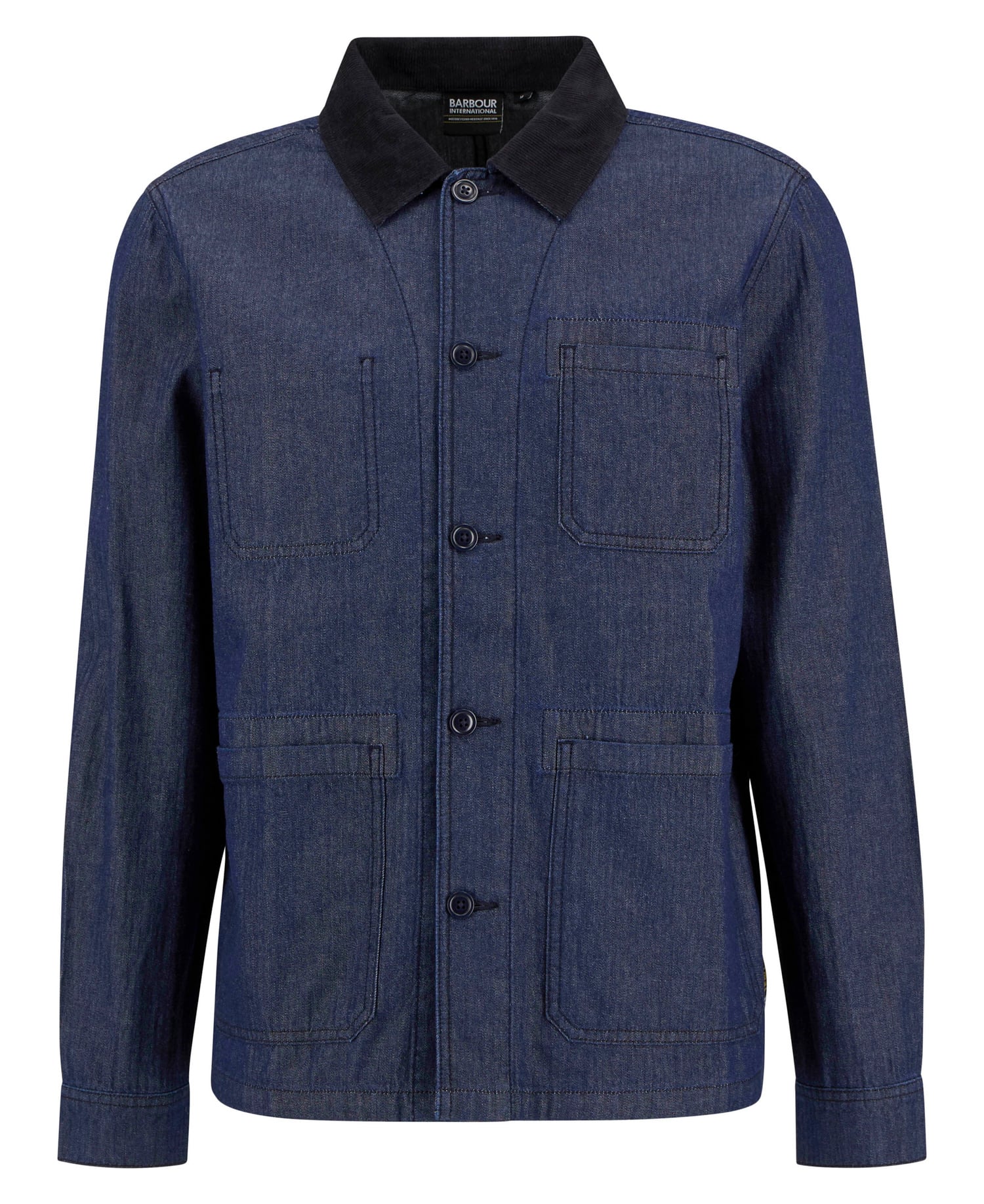 Piligan Herringbone Denim Overshirt Barbour International - Indigo