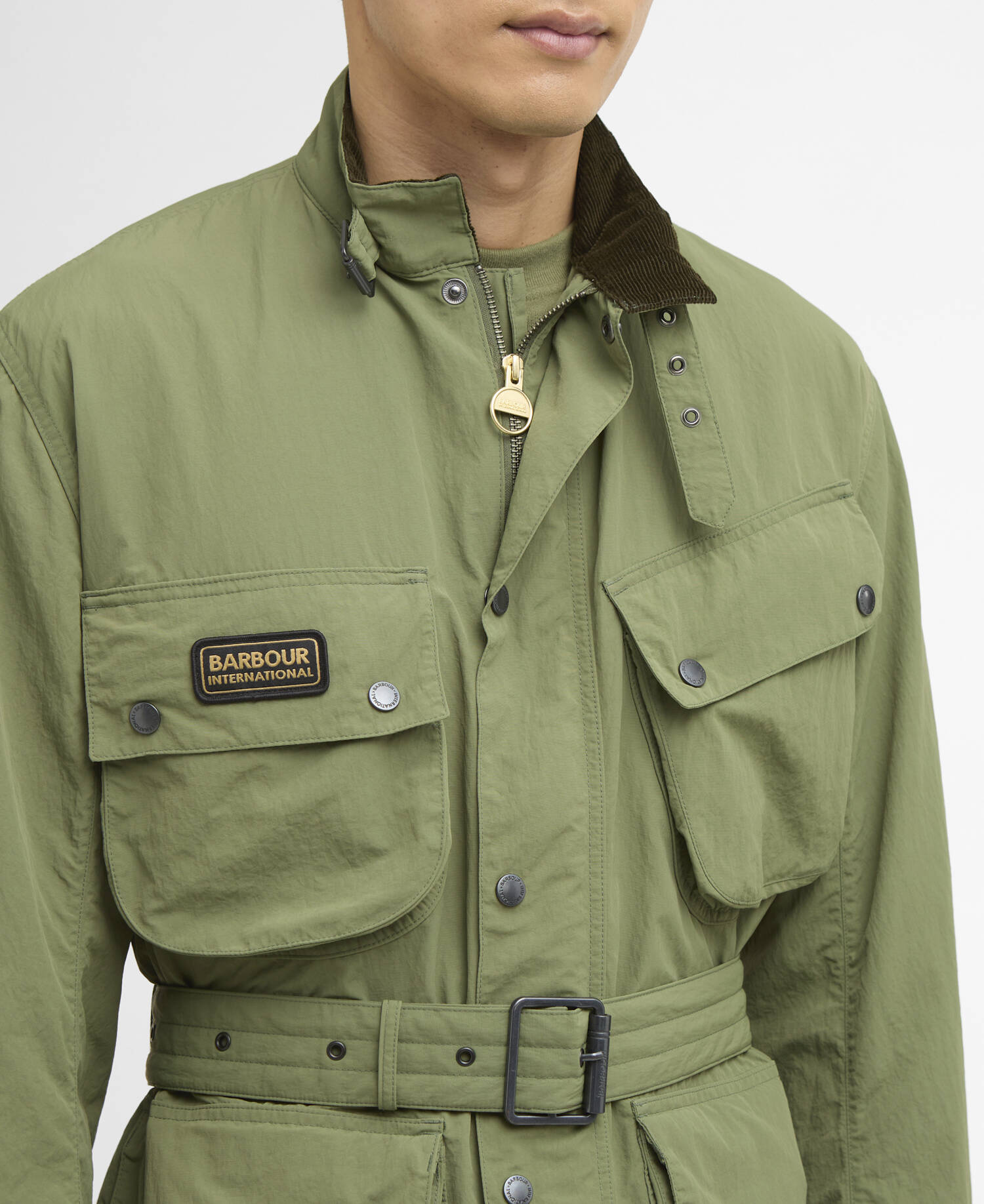 Contemporary A7 Rain Jacket Barbour International - Burnt Olive