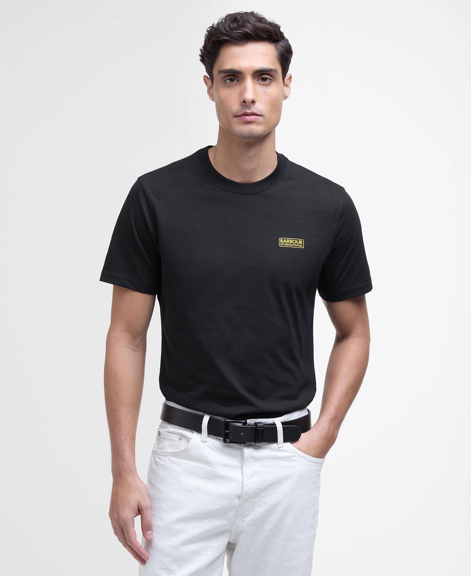Small Logo T-Shirt SS26 Barbour International - Black / Yellow