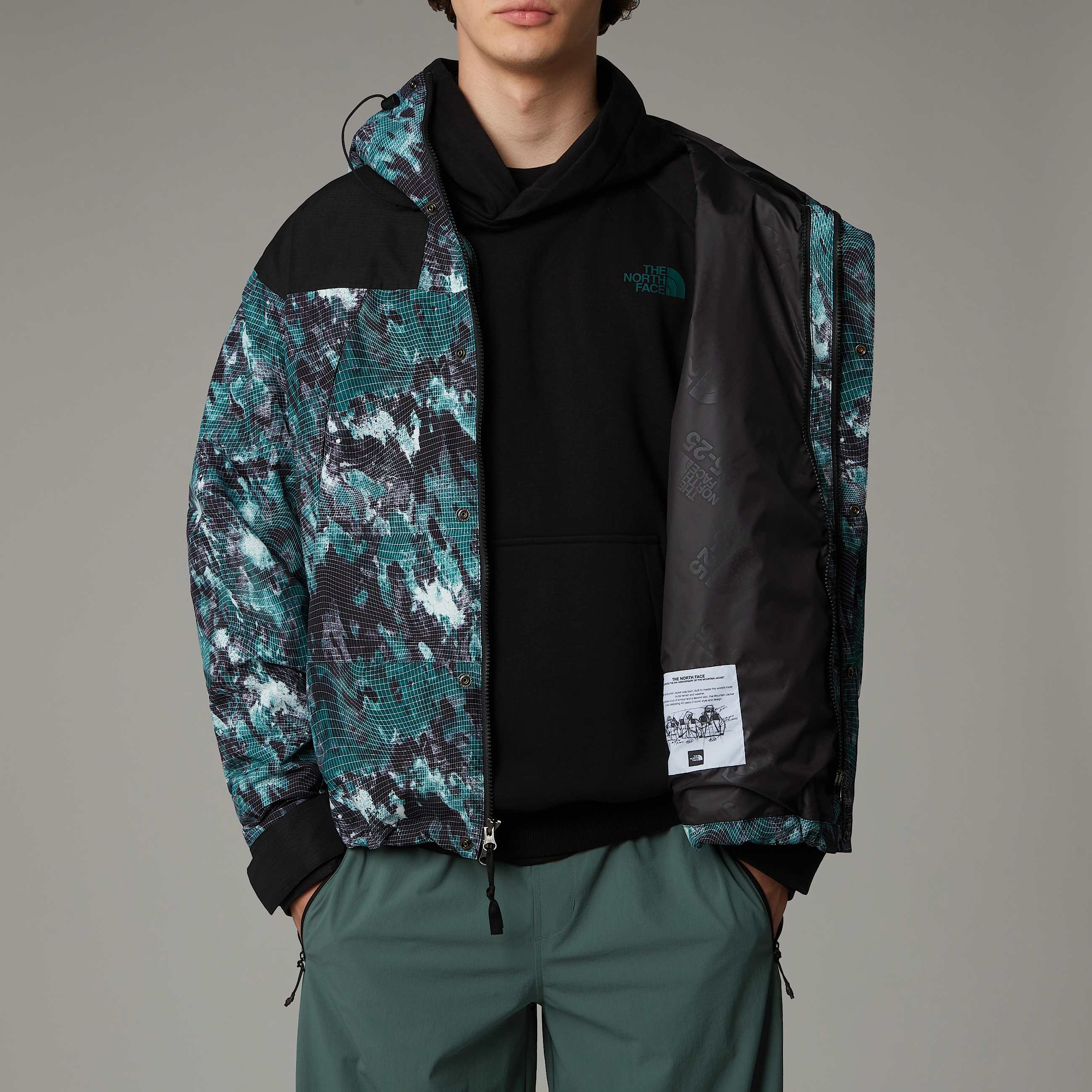 Giacca DryVent™ Mono Mountain The North Face - Deep Nori Trail Grid Print / TNF Black