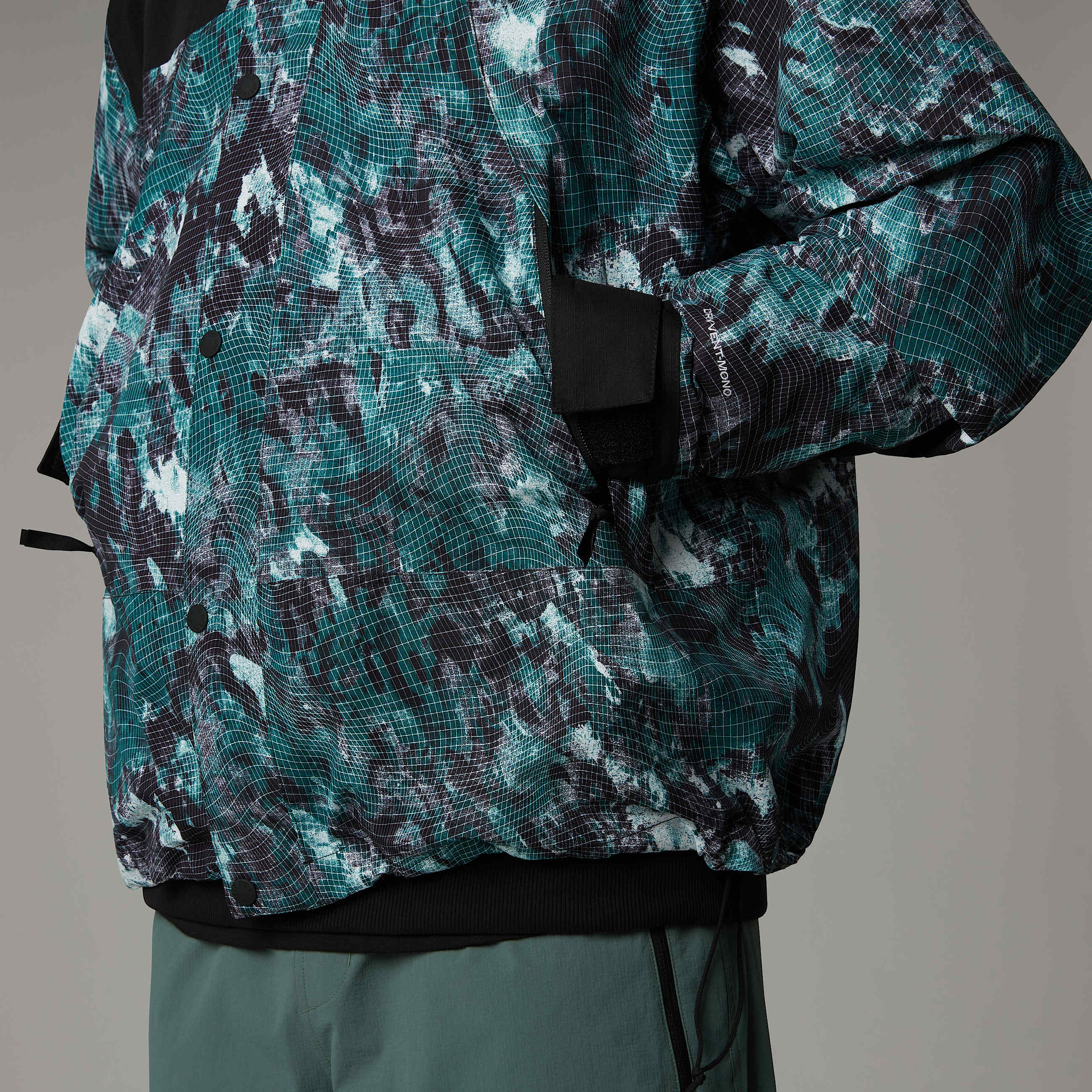 Giacca DryVent™ Mono Mountain The North Face - Deep Nori Trail Grid Print / TNF Black