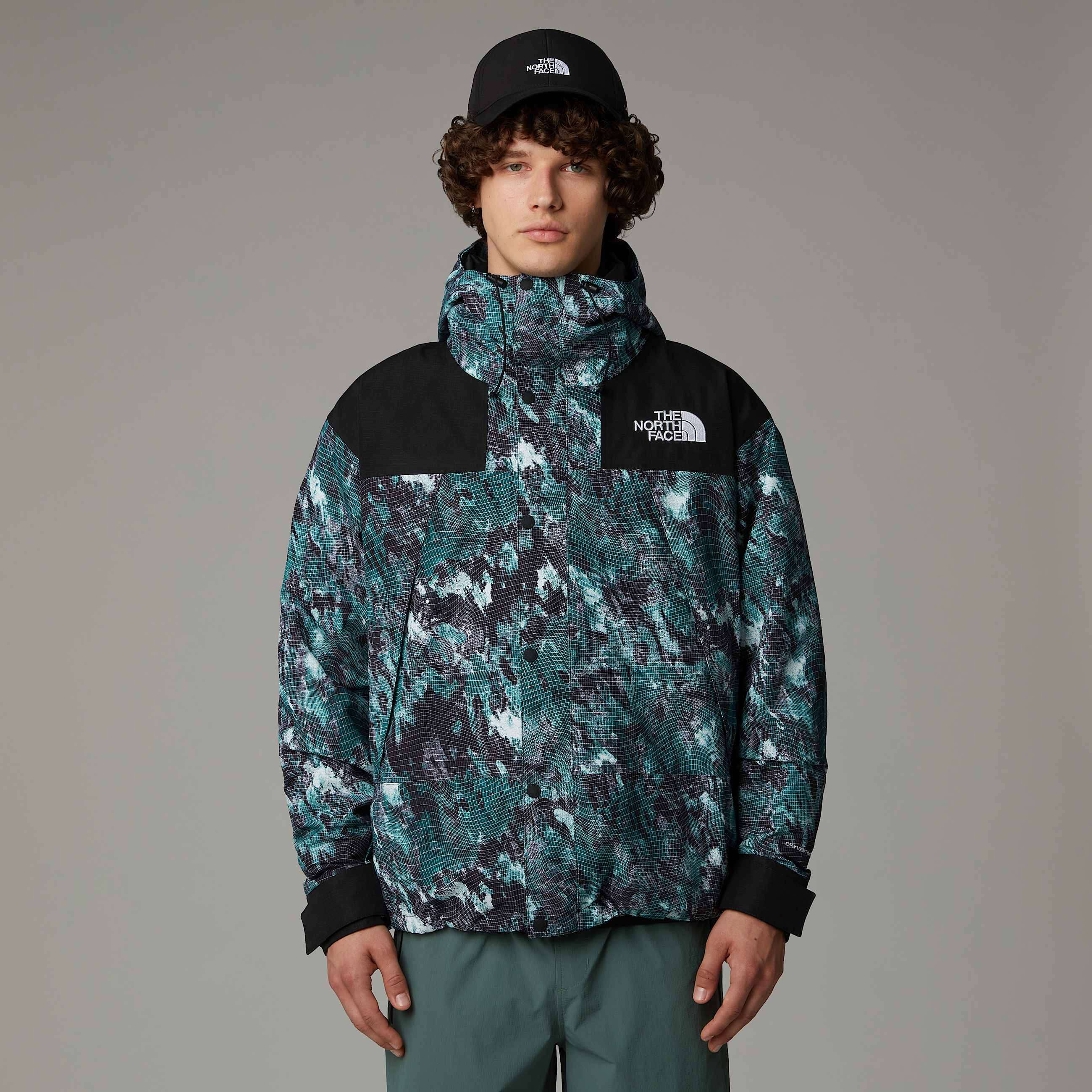 Giacca DryVent™ Mono Mountain The North Face - Deep Nori Trail Grid Print / TNF Black