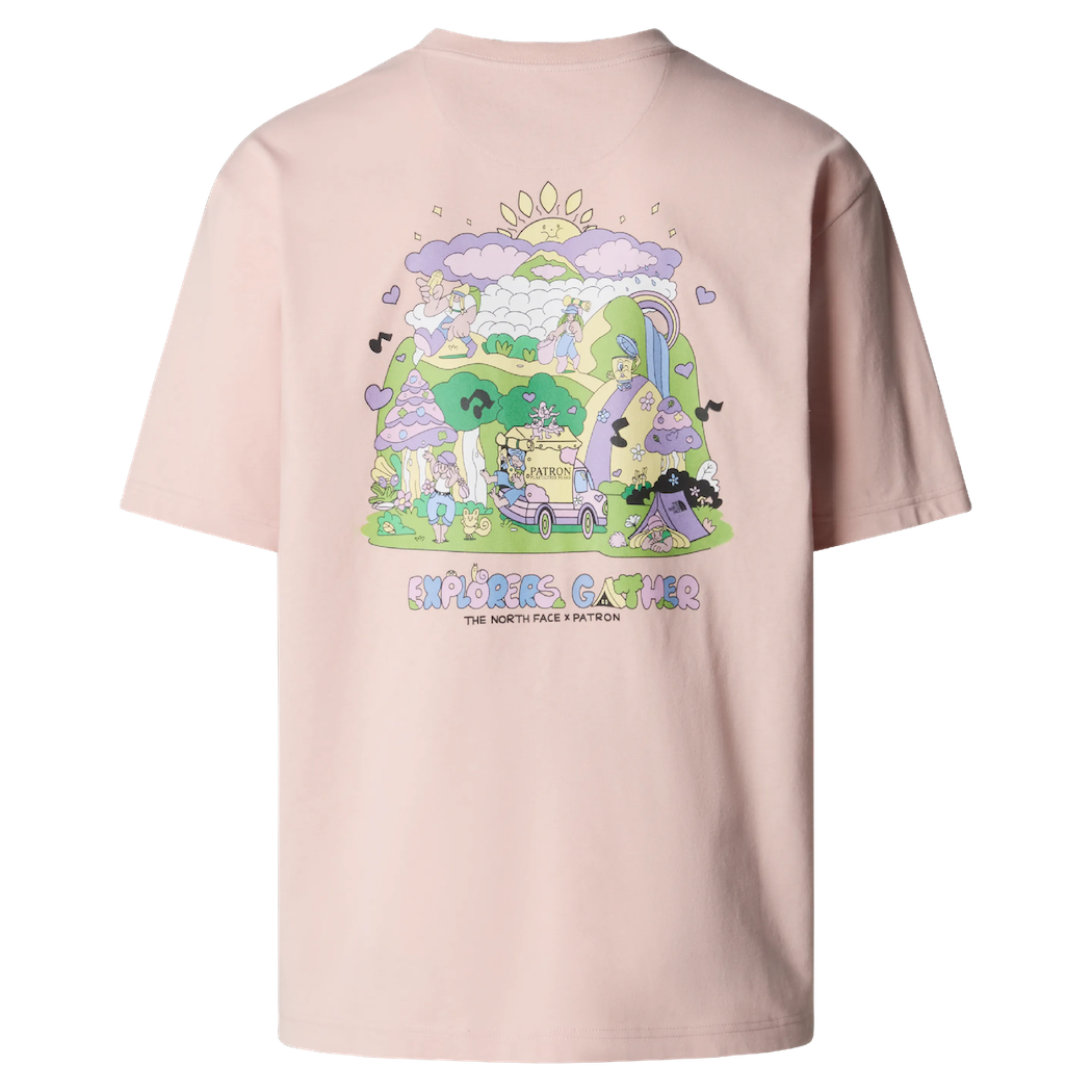 T-Shirt Unisex SS Clean Trails Oversized The North Face - Pink Moss