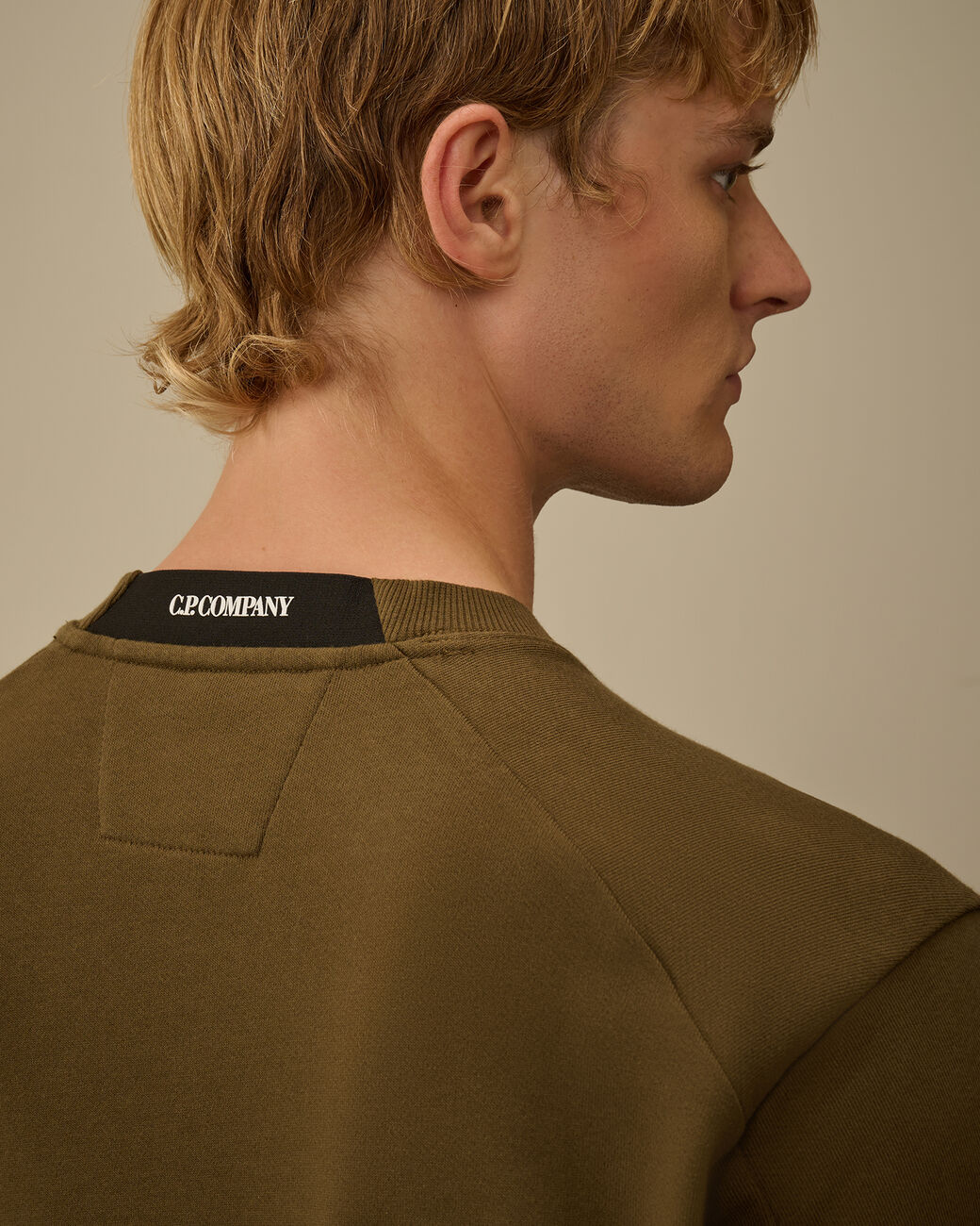 Diagonal Raised Fleece Crewneck Lens Sweatshirt CP Company® AW25 - Ivy Green 683