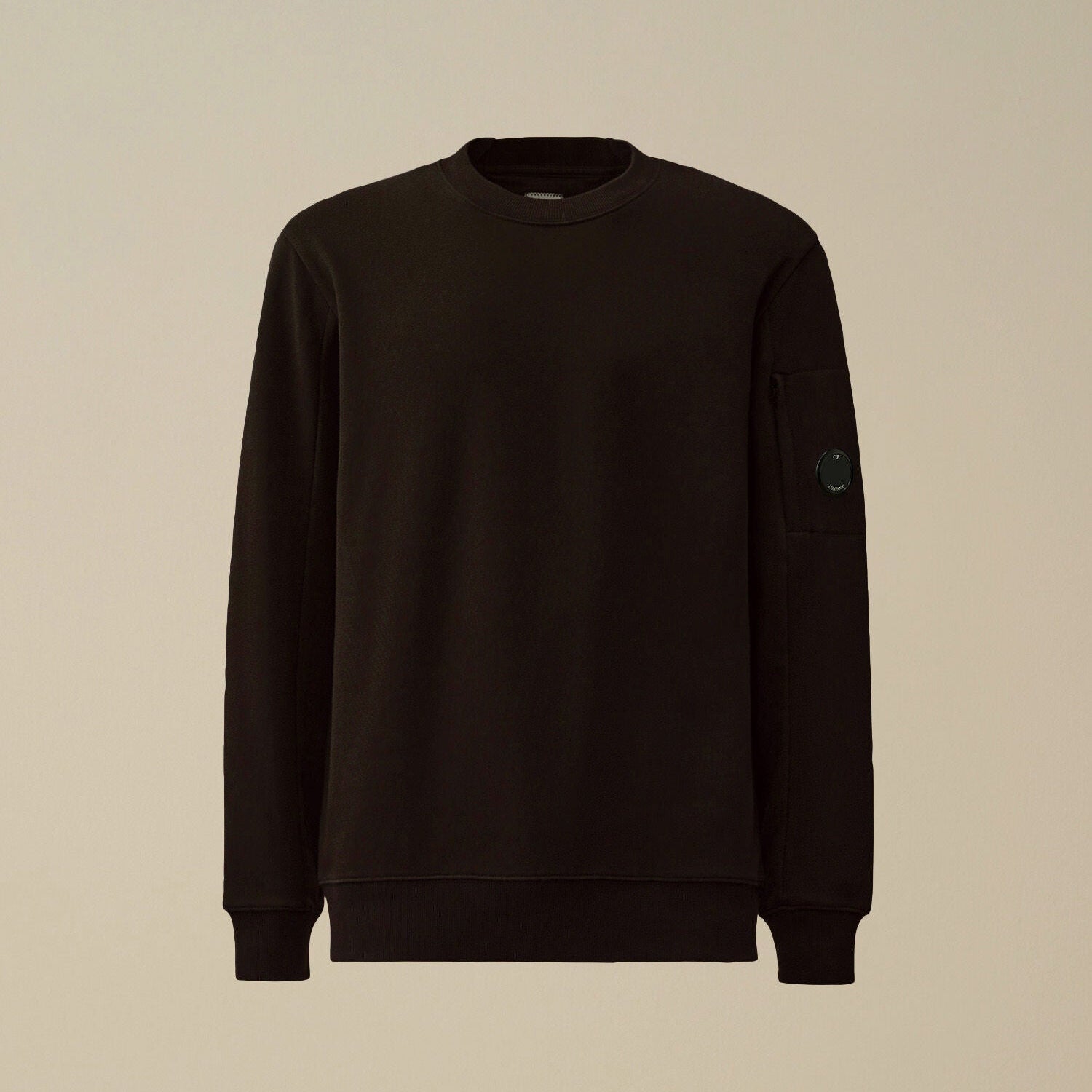 Cotton Diagonal Fleece Resist Dyed Crewneck Lens Sweatshirt C.P. Company - Black