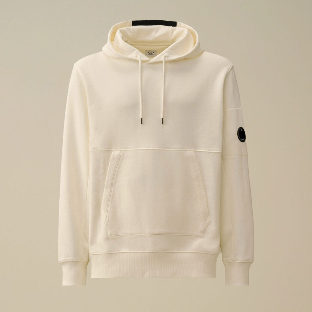 Diagonal Raised Fleece Hooded Lens Sweatshirt CP Company® AW25 - Gauze White