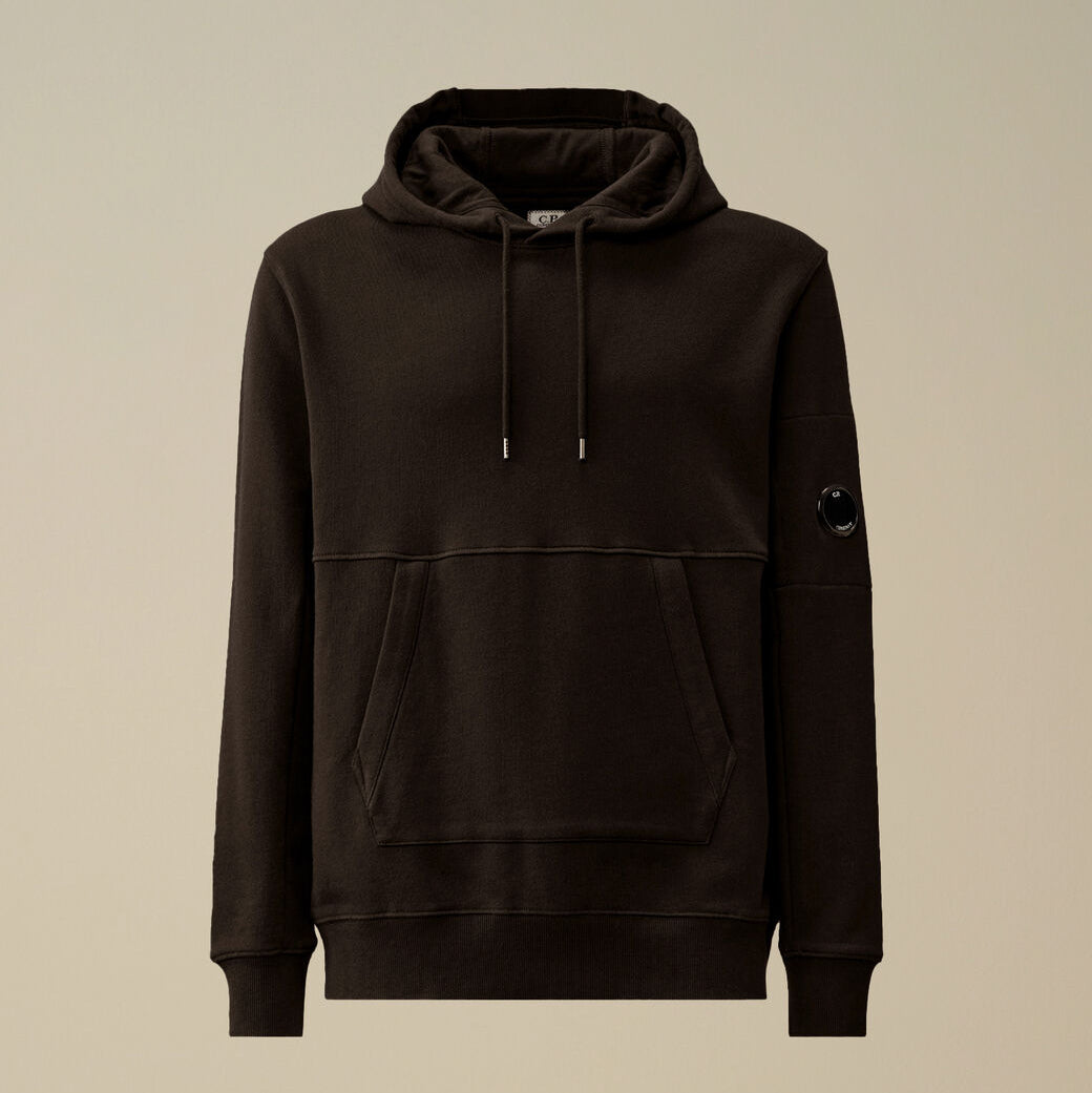 Diagonal Raised Fleece Hooded Lens Sweatshirt CP Company® AW25 - Black