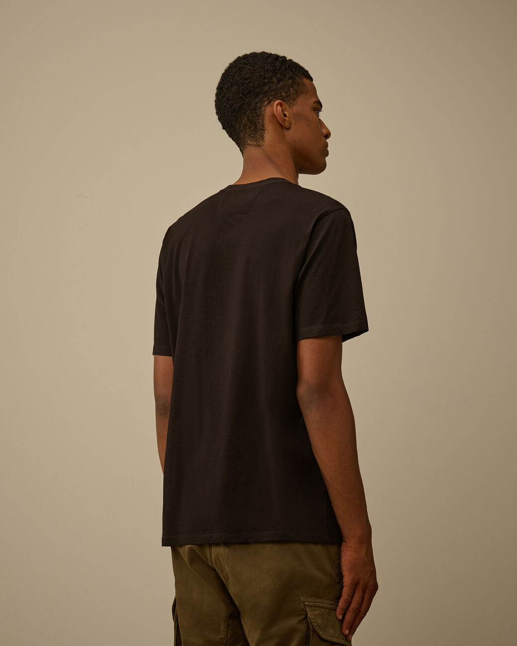 30/1 Jersey Short Sleeve Logo Patch T-Shirt CP Company® AW25 - Black