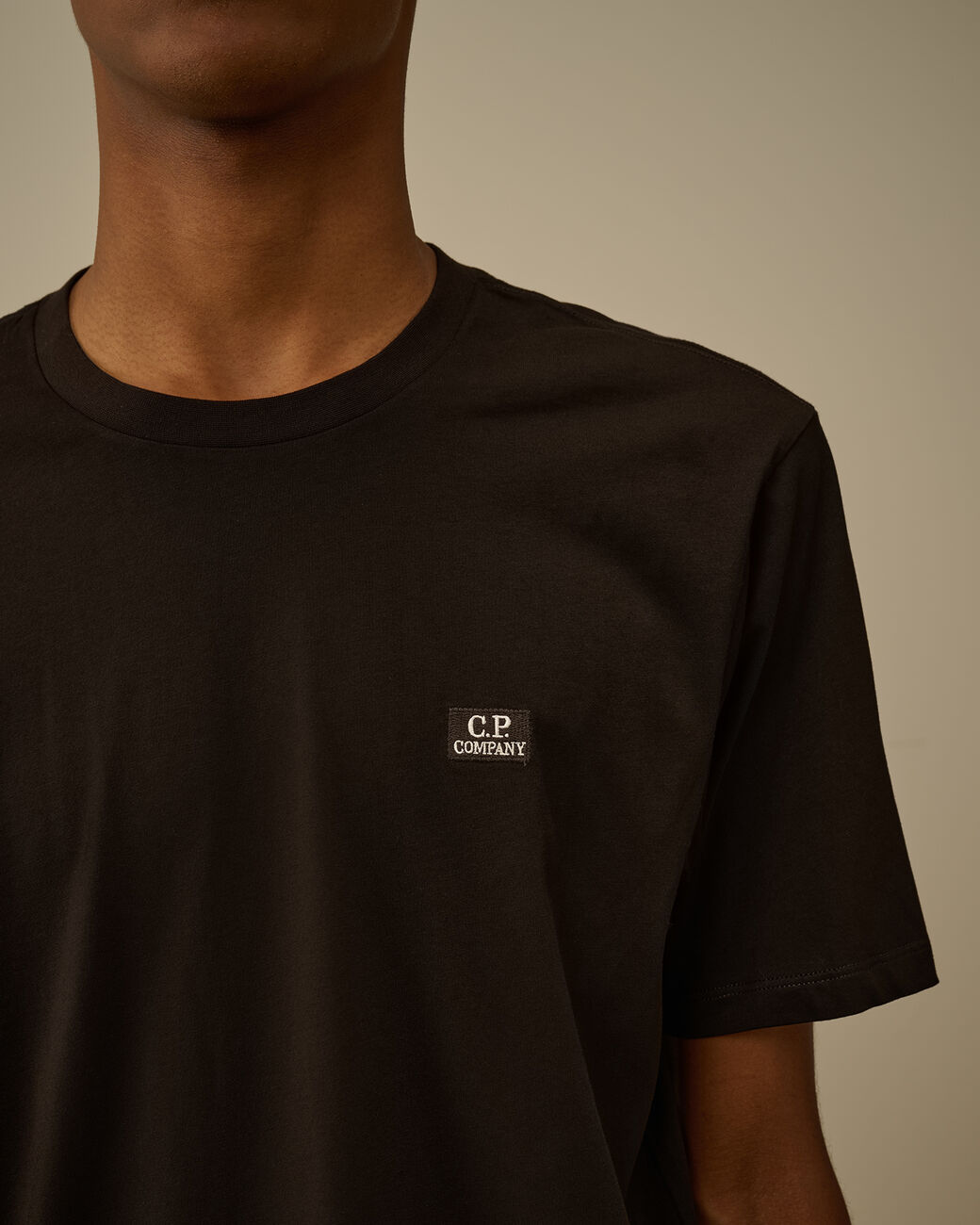 30/1 Jersey Short Sleeve Logo Patch T-Shirt CP Company® AW25 - Black