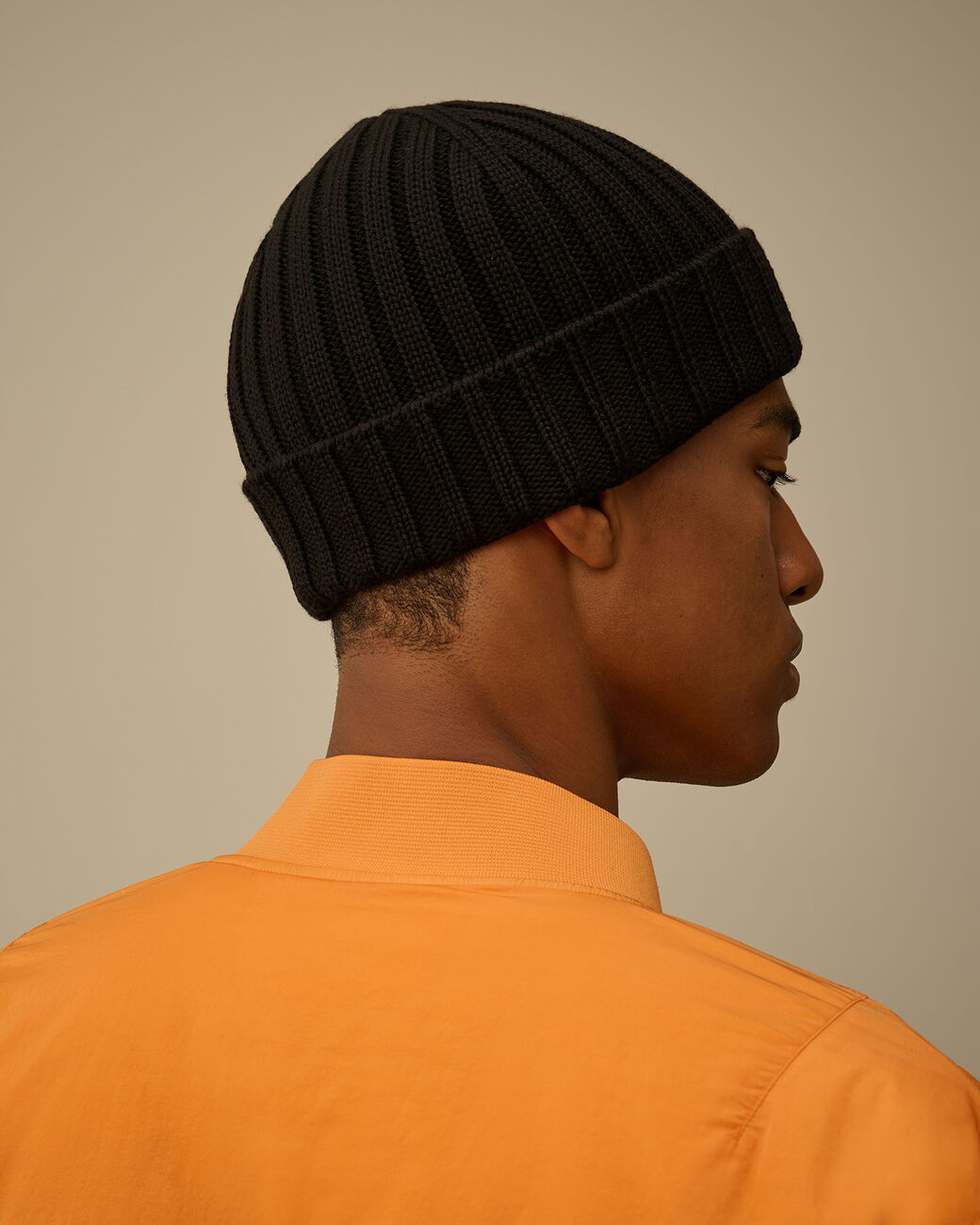 Extrafine Merino Wool Logo Beanie CP Company® AW25 - Black