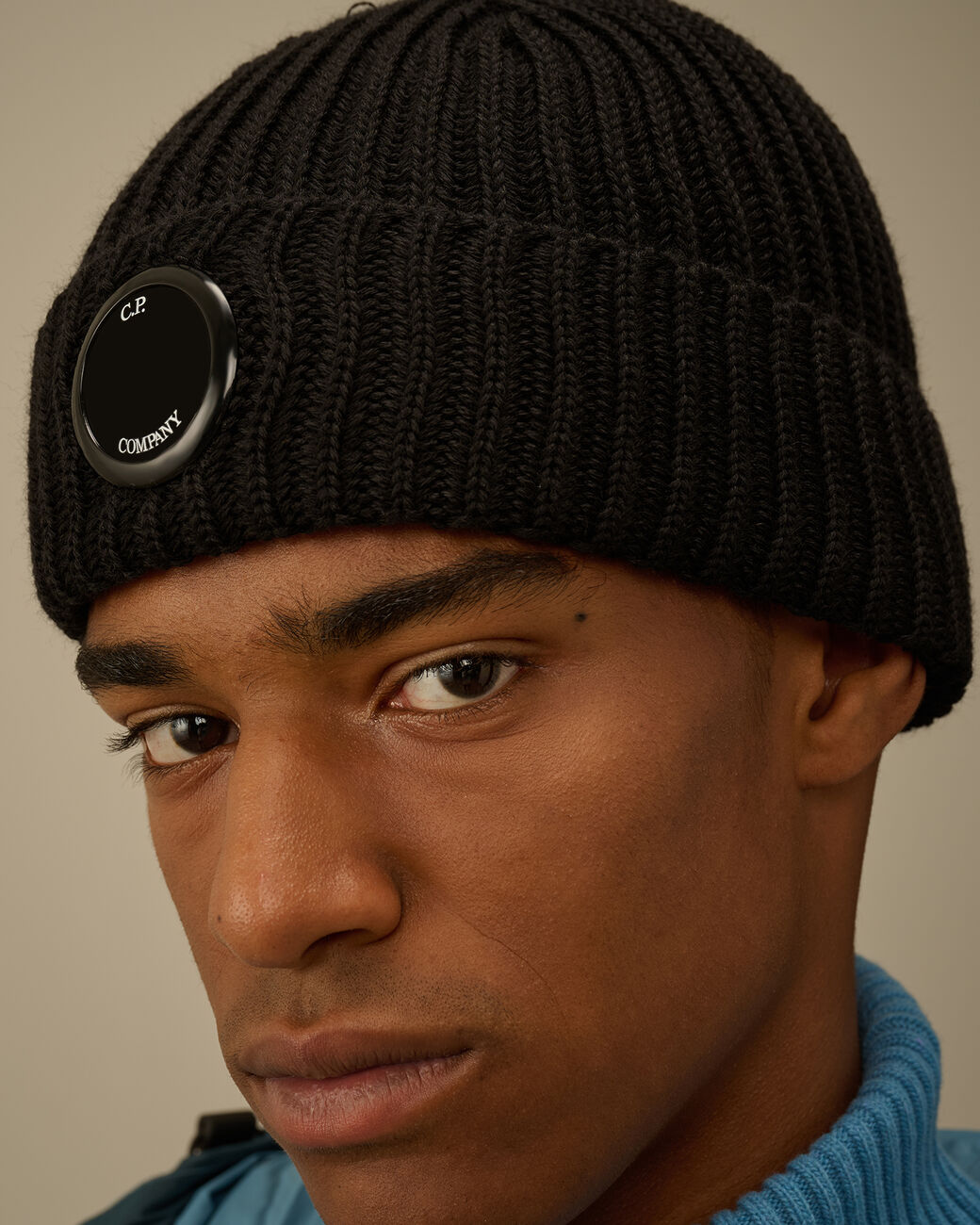 Extrafine Merino Wool Lens Beanie CP Company® AW25 - Black