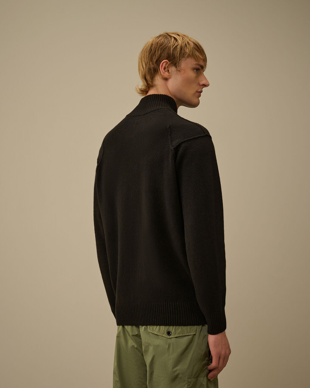 Lambswool GRS Full Zip Sweater CP Company® AW25 - Black