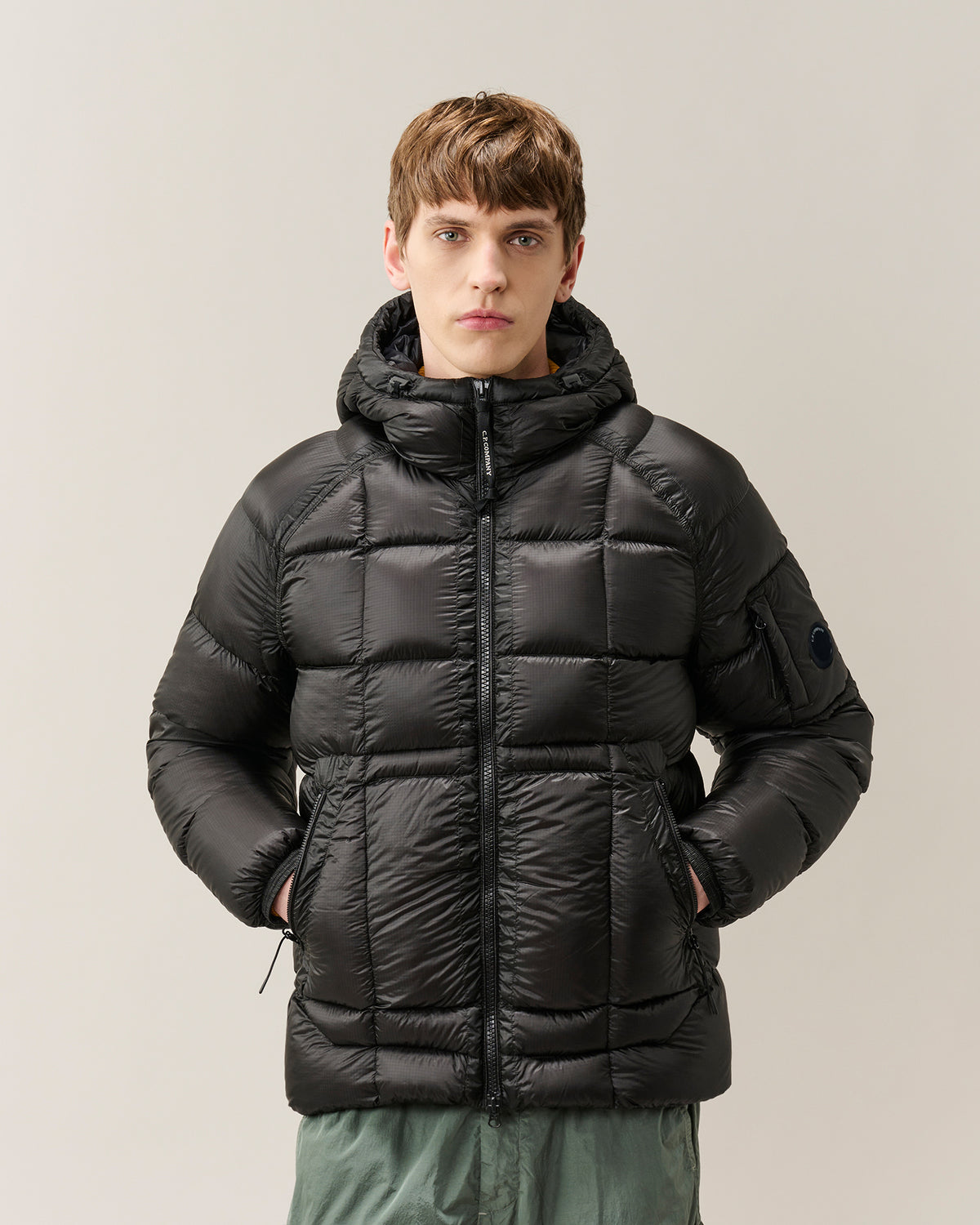 C.P. Company D.D. Shell Hooded Down Jacket - Black, detail 1