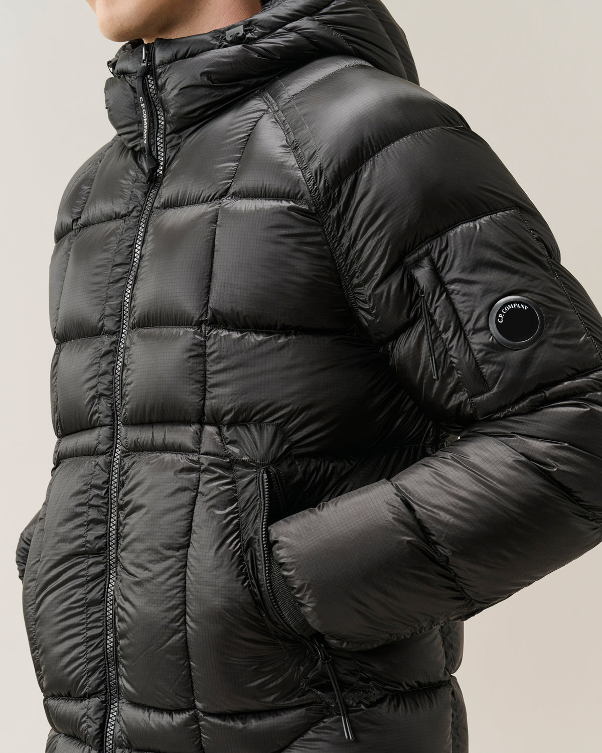 C.P. Company D.D. Shell Hooded Down Jacket - Black, detail 3