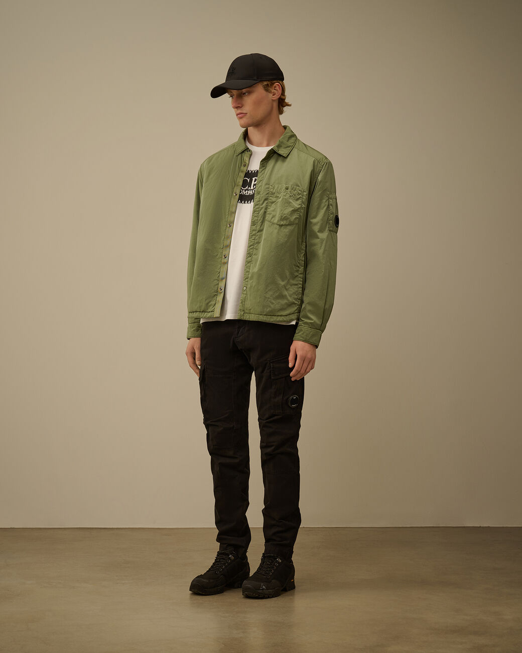 Stretch Sateen Ergonomic Lens Cargo Pants CP Company® AW25 - Black