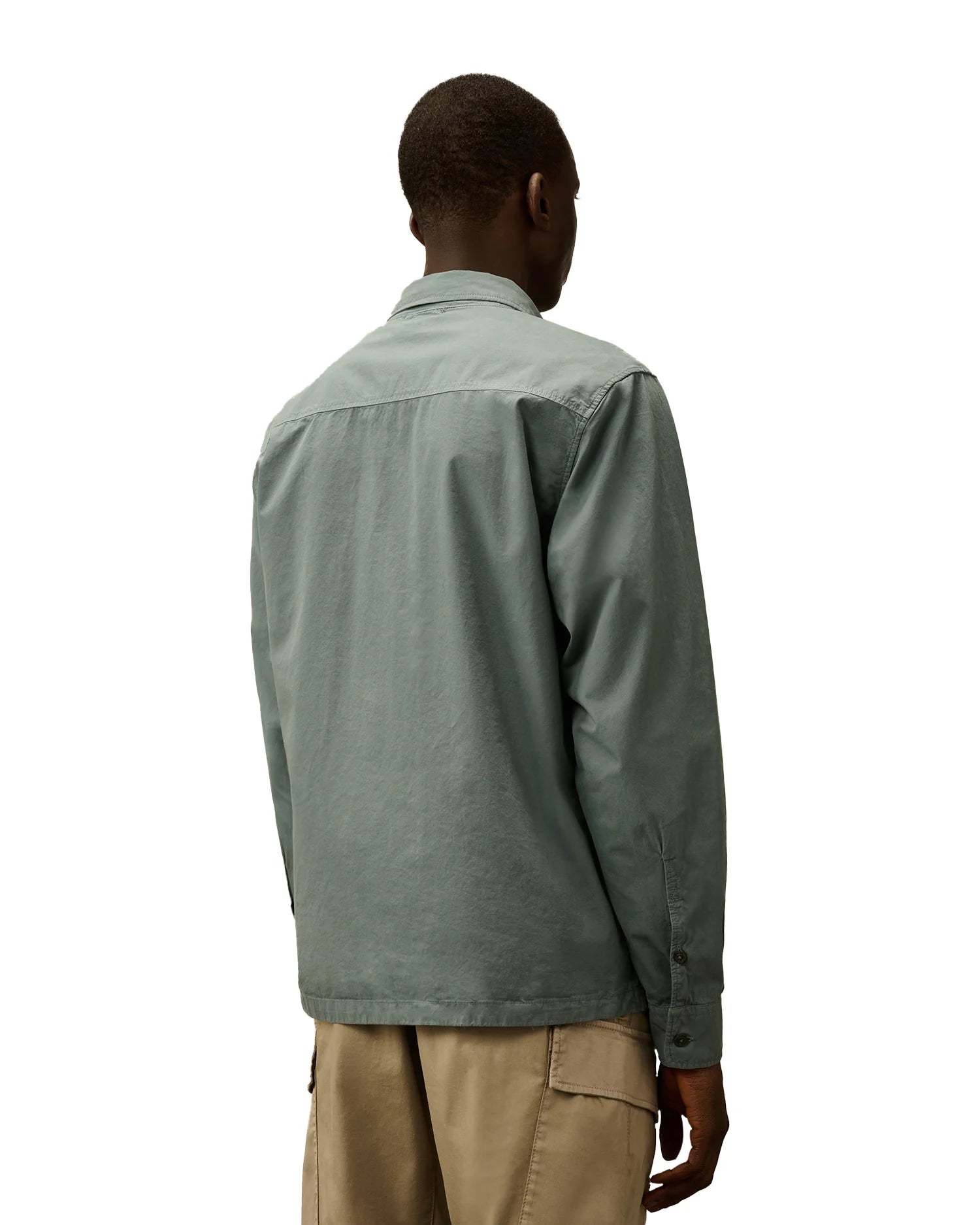 Organic Gabardine Full Zip Overshirt C.P. Company® - Vintage Khaki