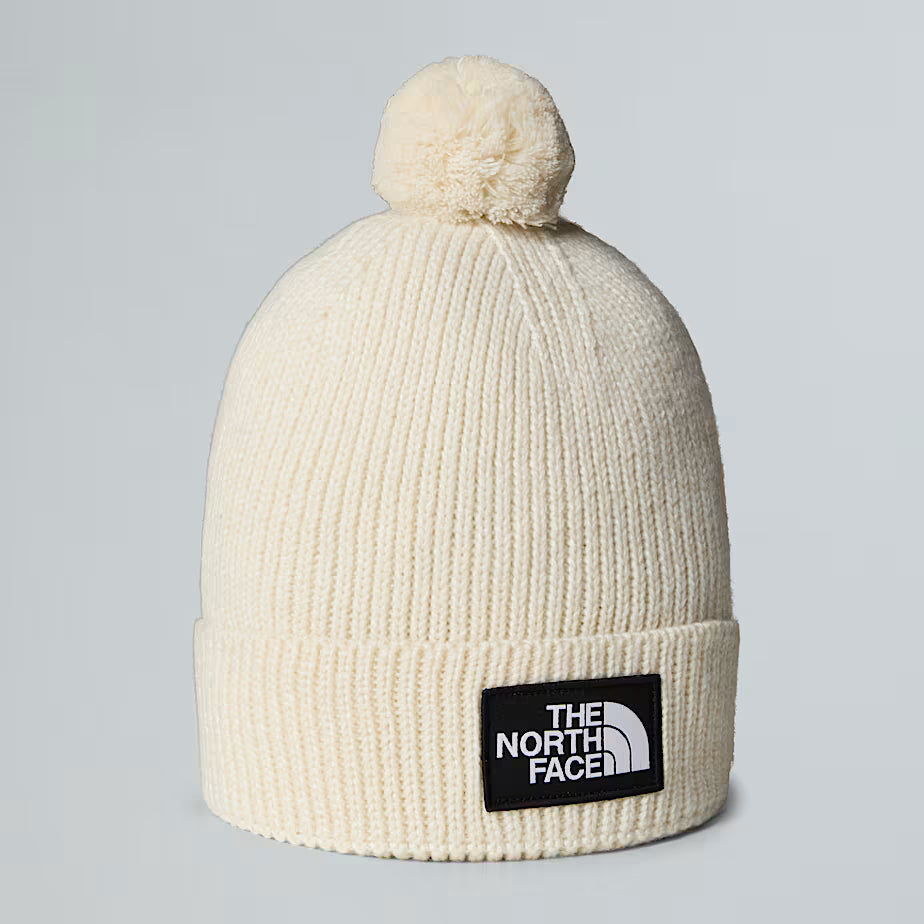 TNF Logo Box Pom Beanie The North Face AW25 - White Dune