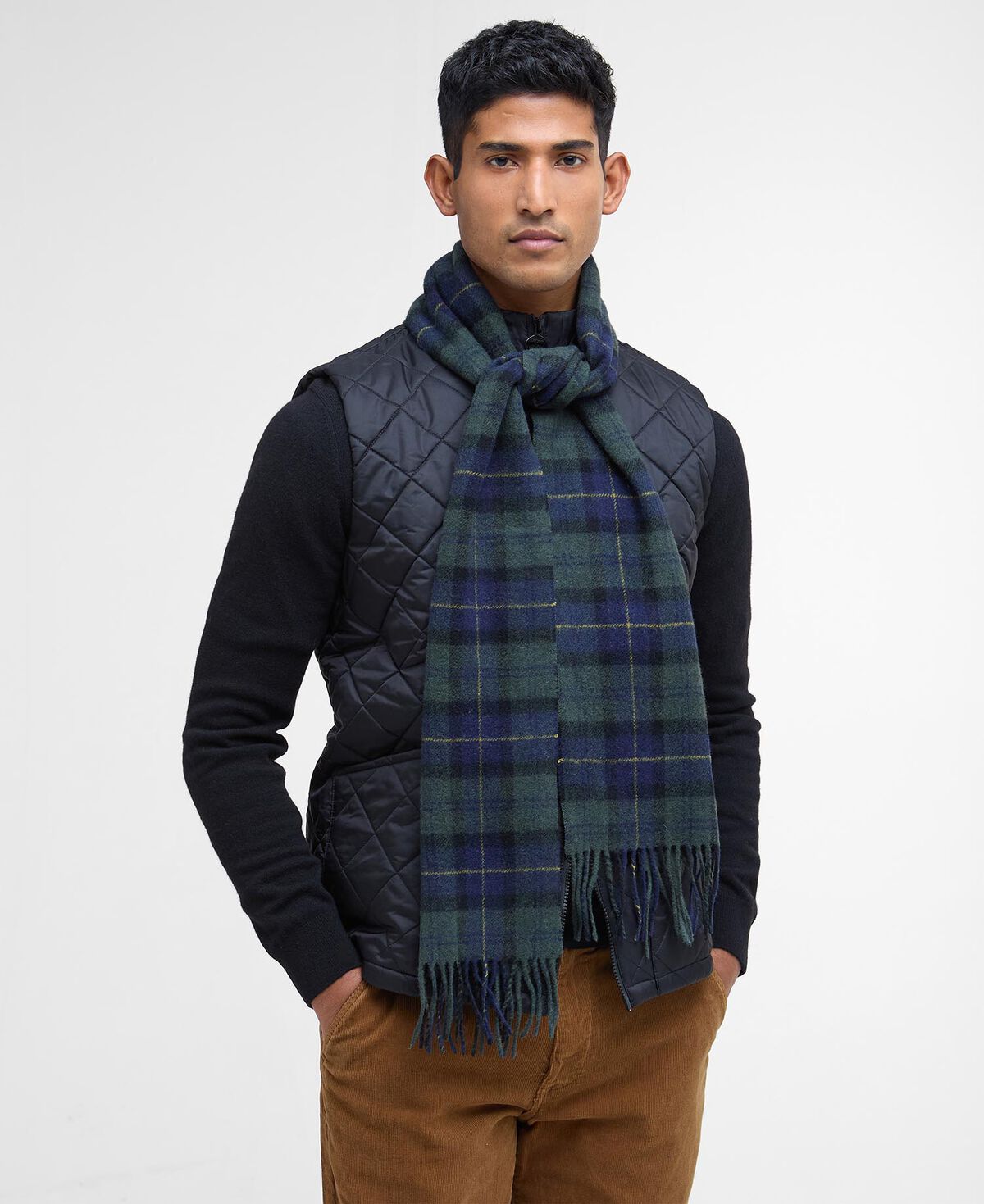 Barbour – Tartan Lambswool Scarf – Olive Night