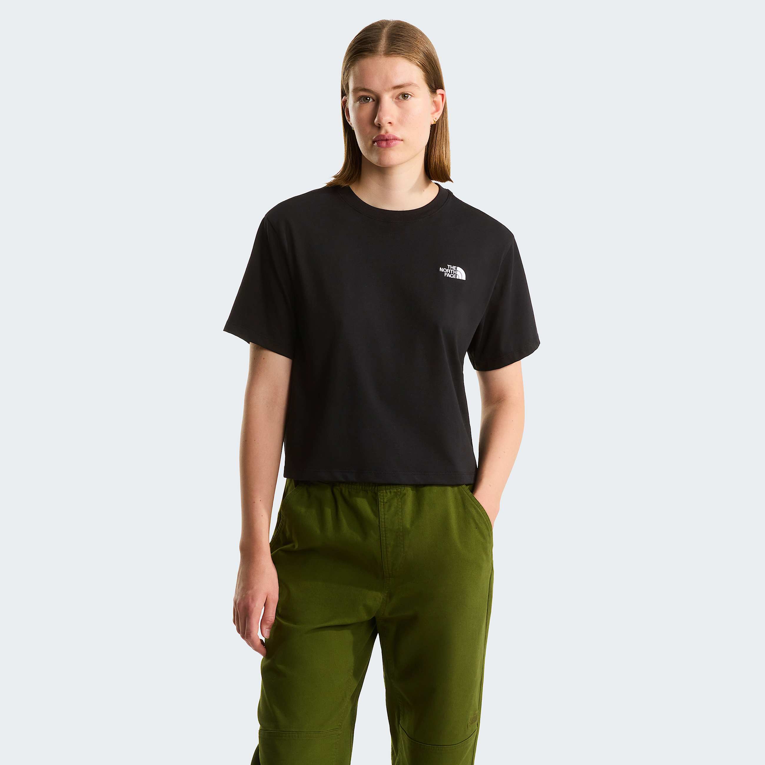 Simple Dome Cropped Relaxed T-Shirt The North Face Donna - TNF Black