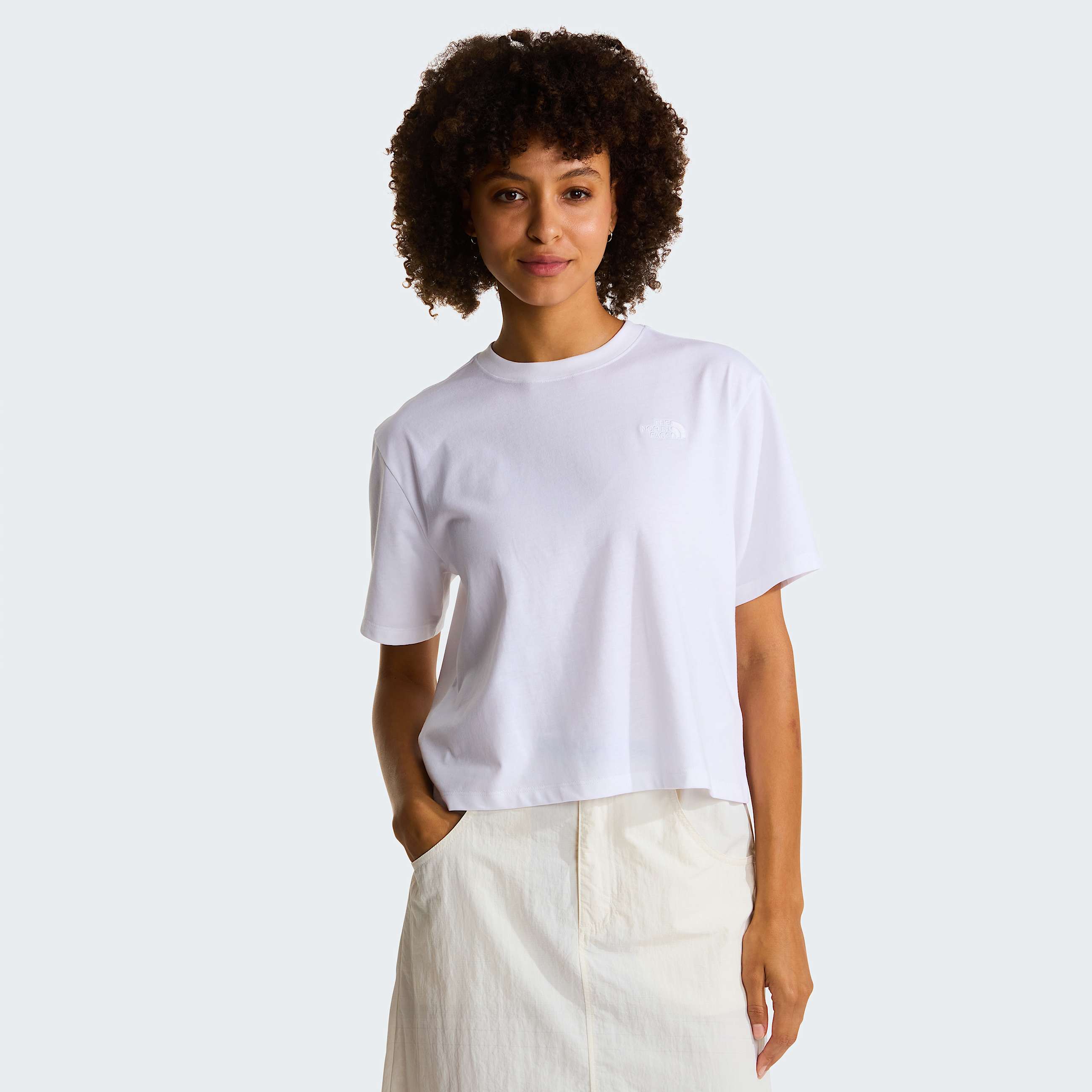 Simple Dome Cropped Relaxed T-Shirt The North Face Donna - TNF White