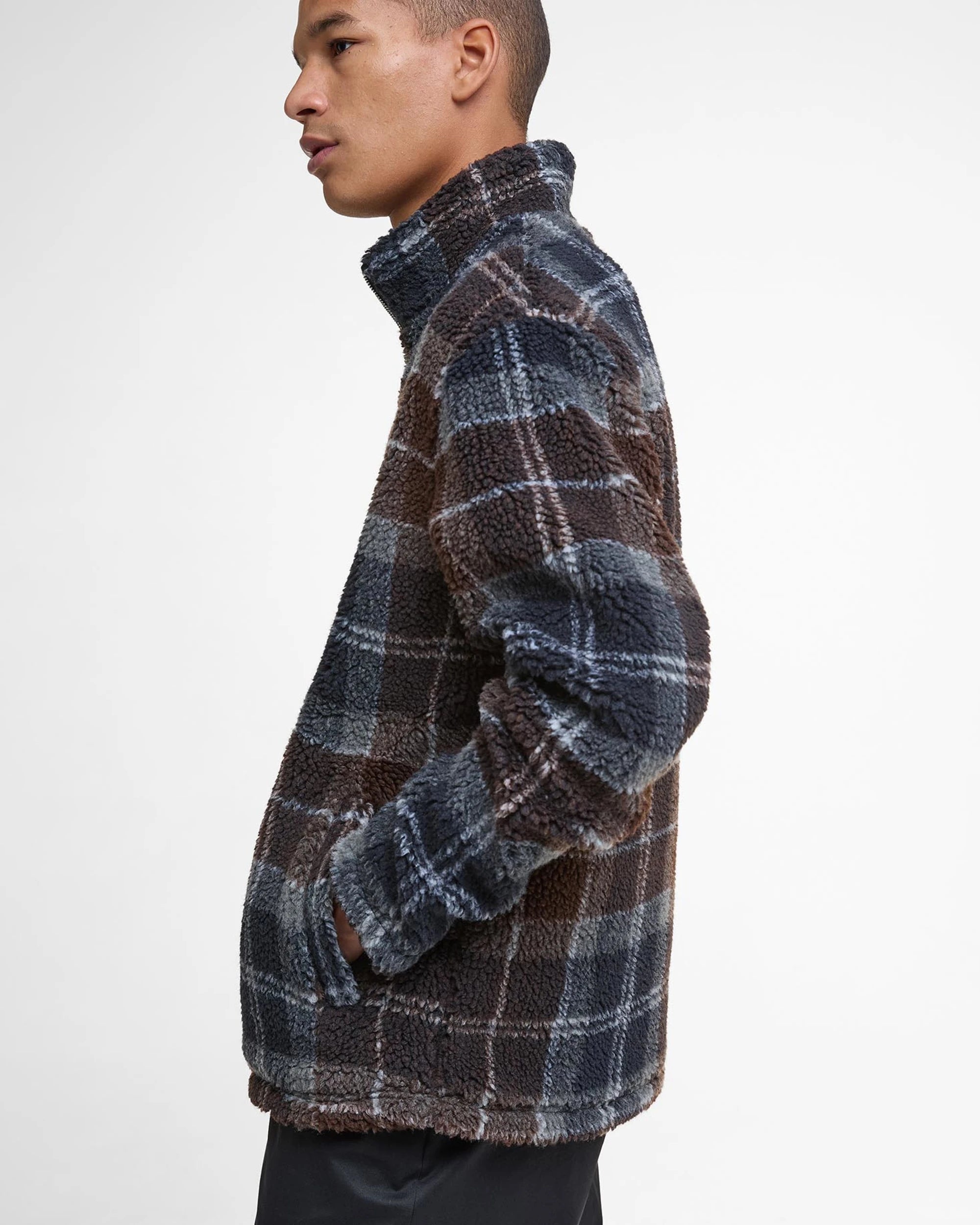 Tartan Fleece Zip Through AW25 Barbour - Midnight Oak Tartan