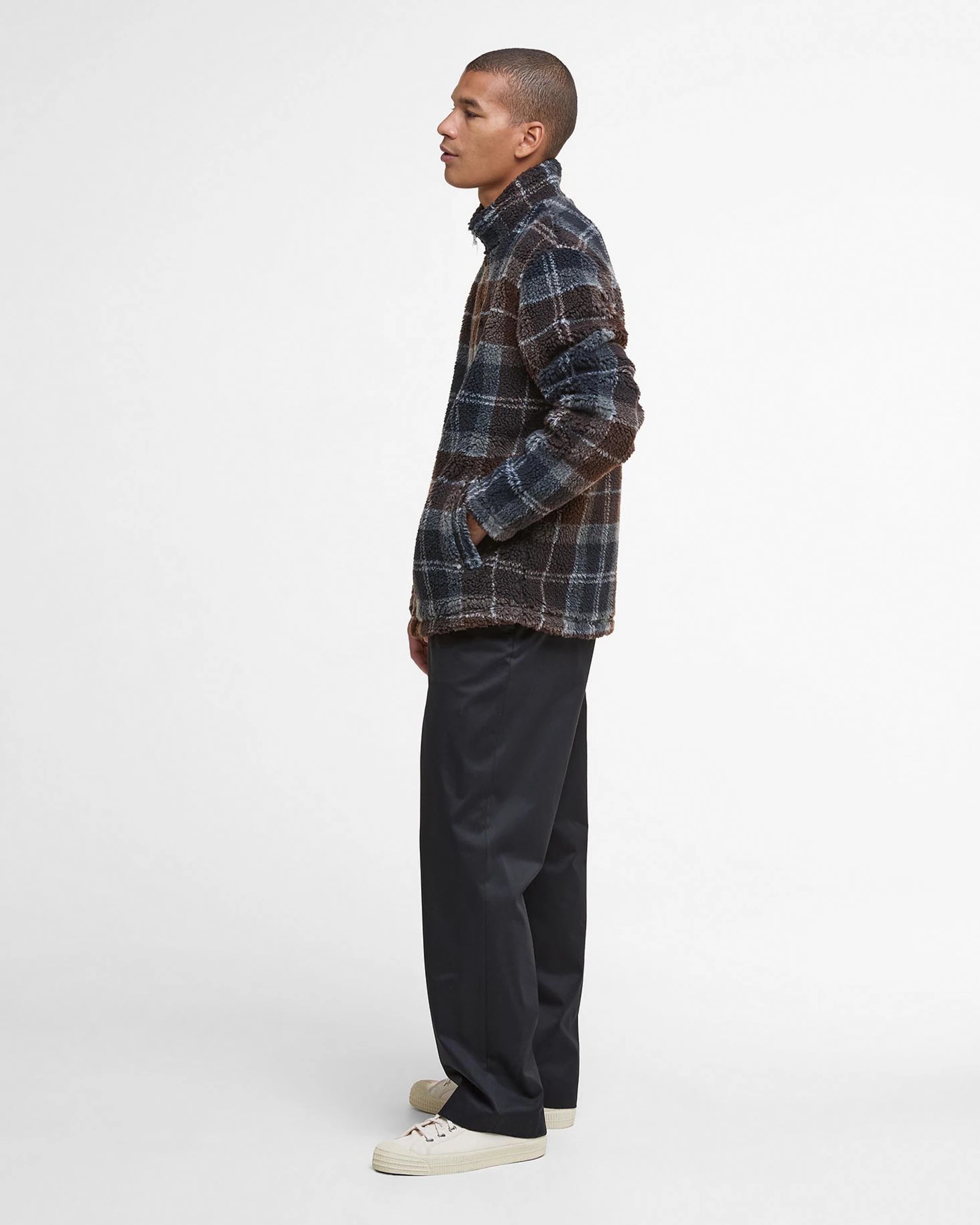 Tartan Fleece Zip Through AW25 Barbour - Midnight Oak Tartan