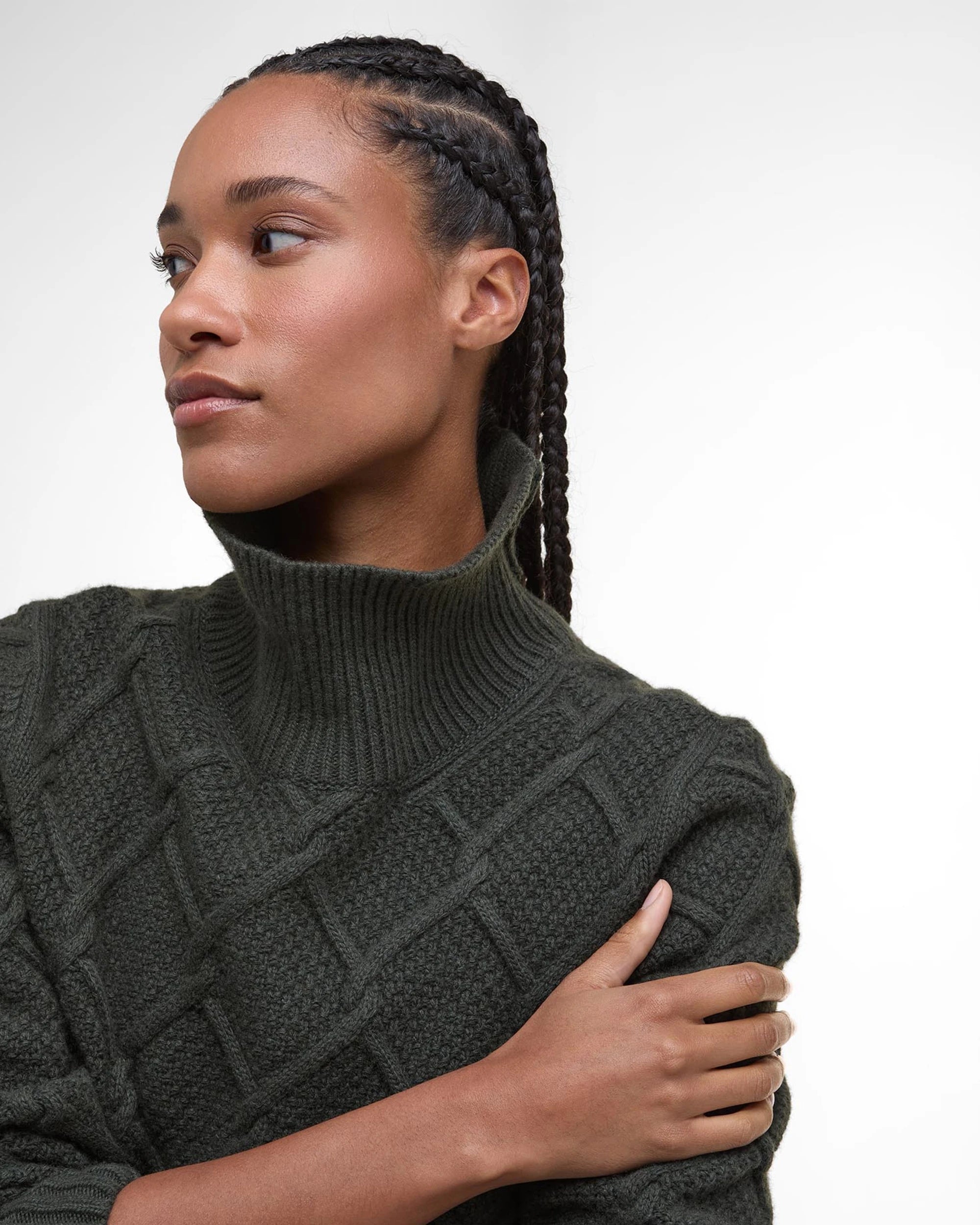 Burne Roll Neck Knit AW25 Barbour Donna - Olive