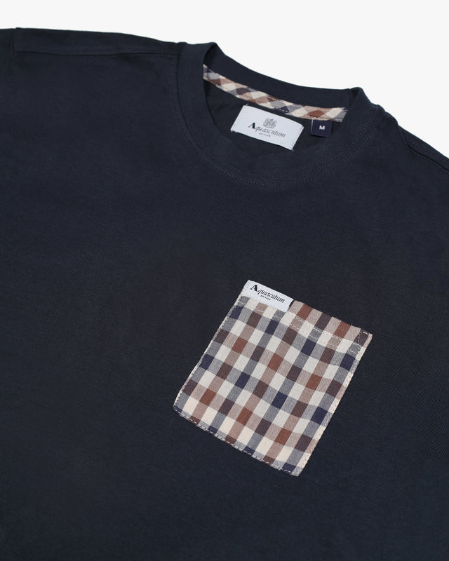 Club Check Pocket T-Shirt Aquascutum - Dark Navy