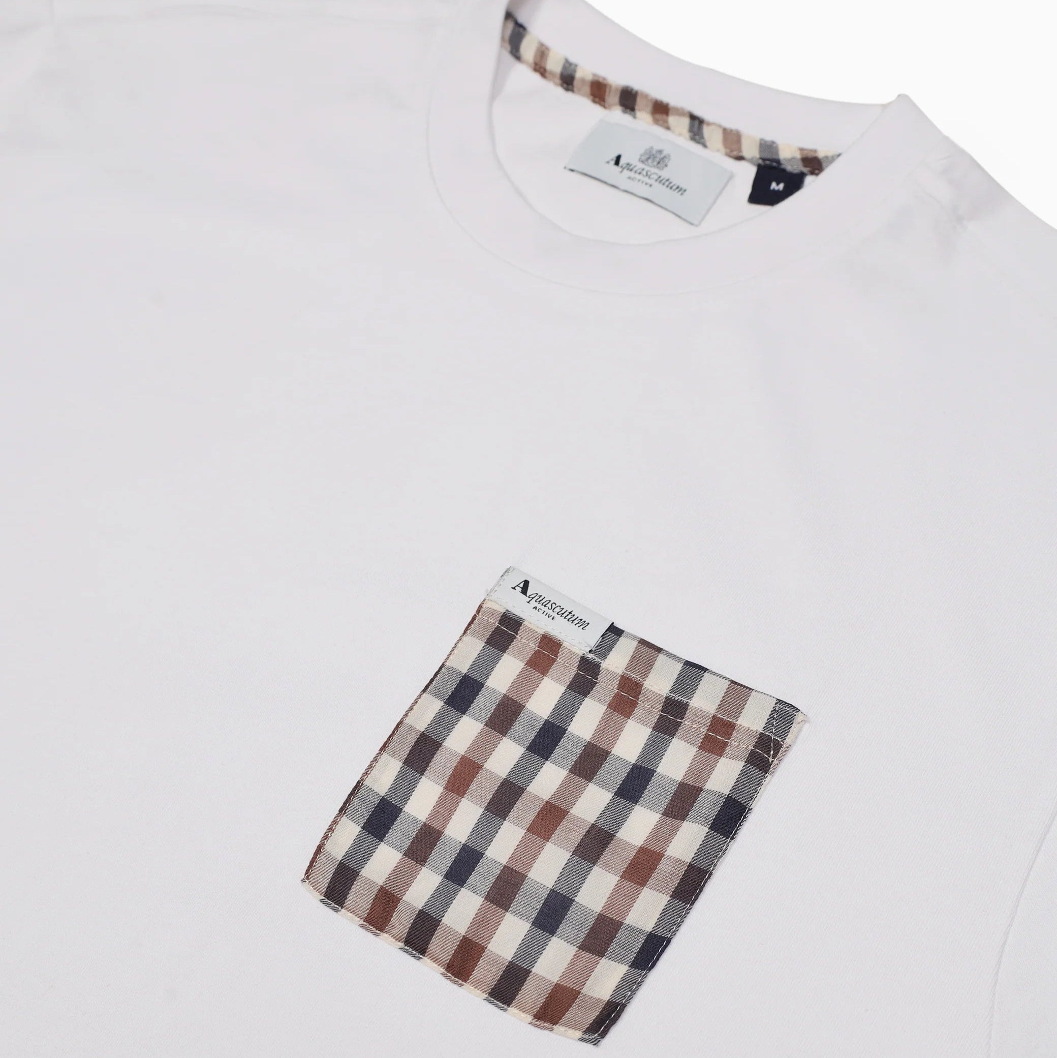 Club Check Pocket T-Shirt Aquascutum - White