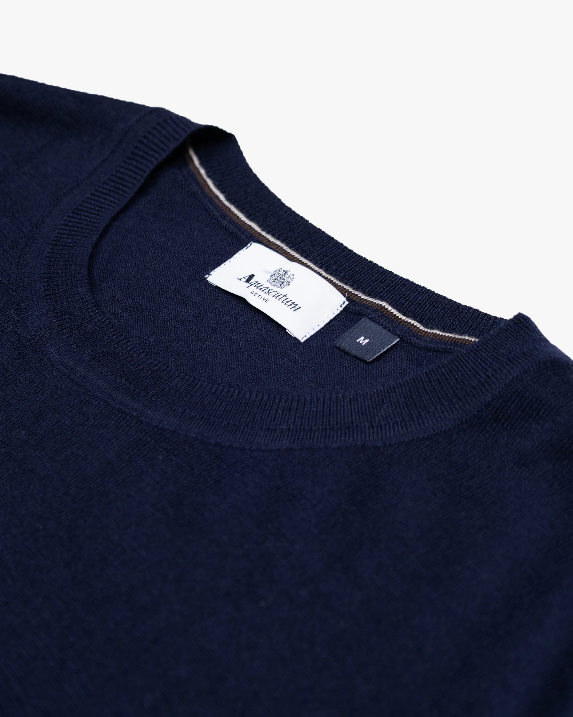 Extrafine Merino Wool Patches Knit Aquascutum AW25 - Navy